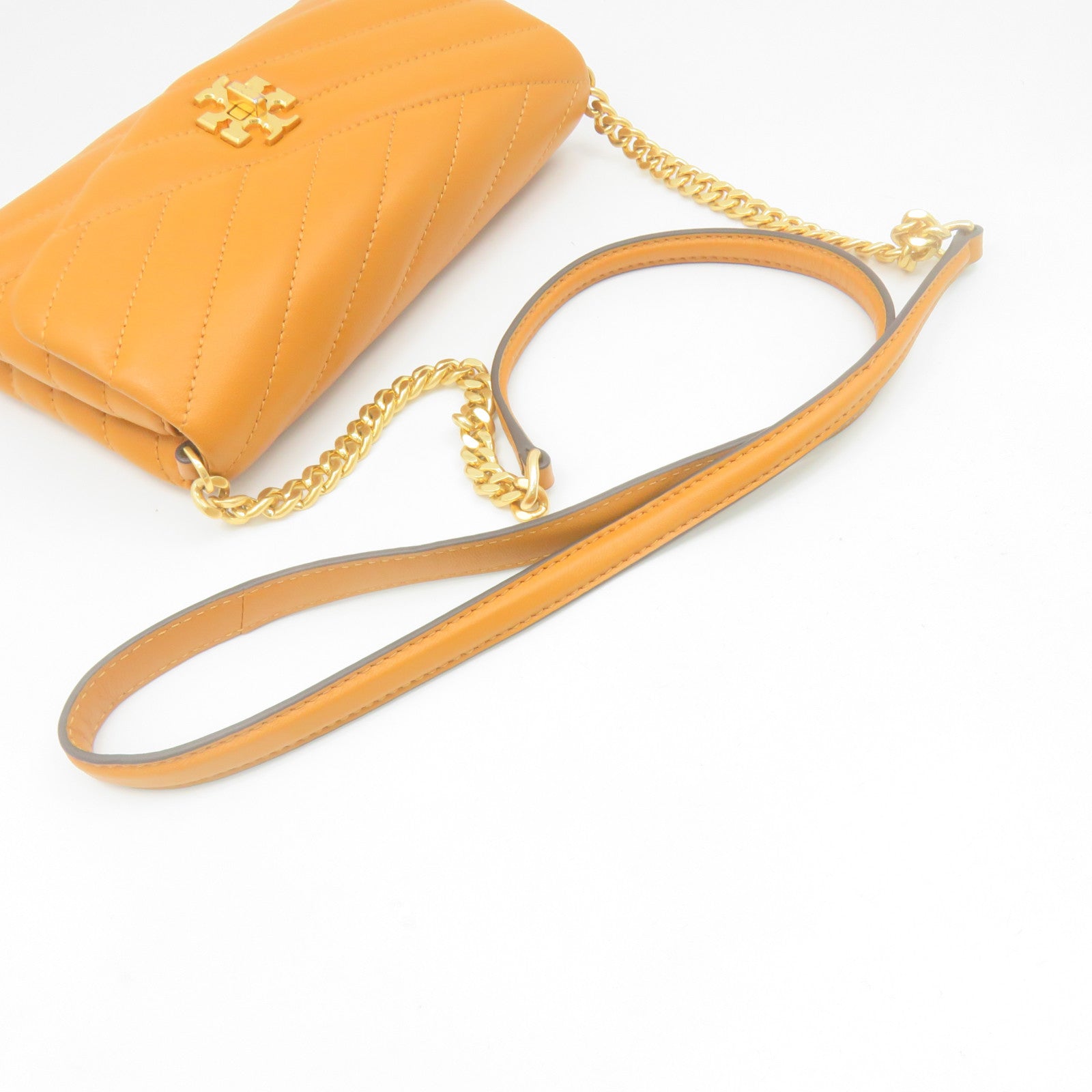 Tory Burch 牛皮皮革Chain Shoulder Bag鏈帶肩背袋橙色