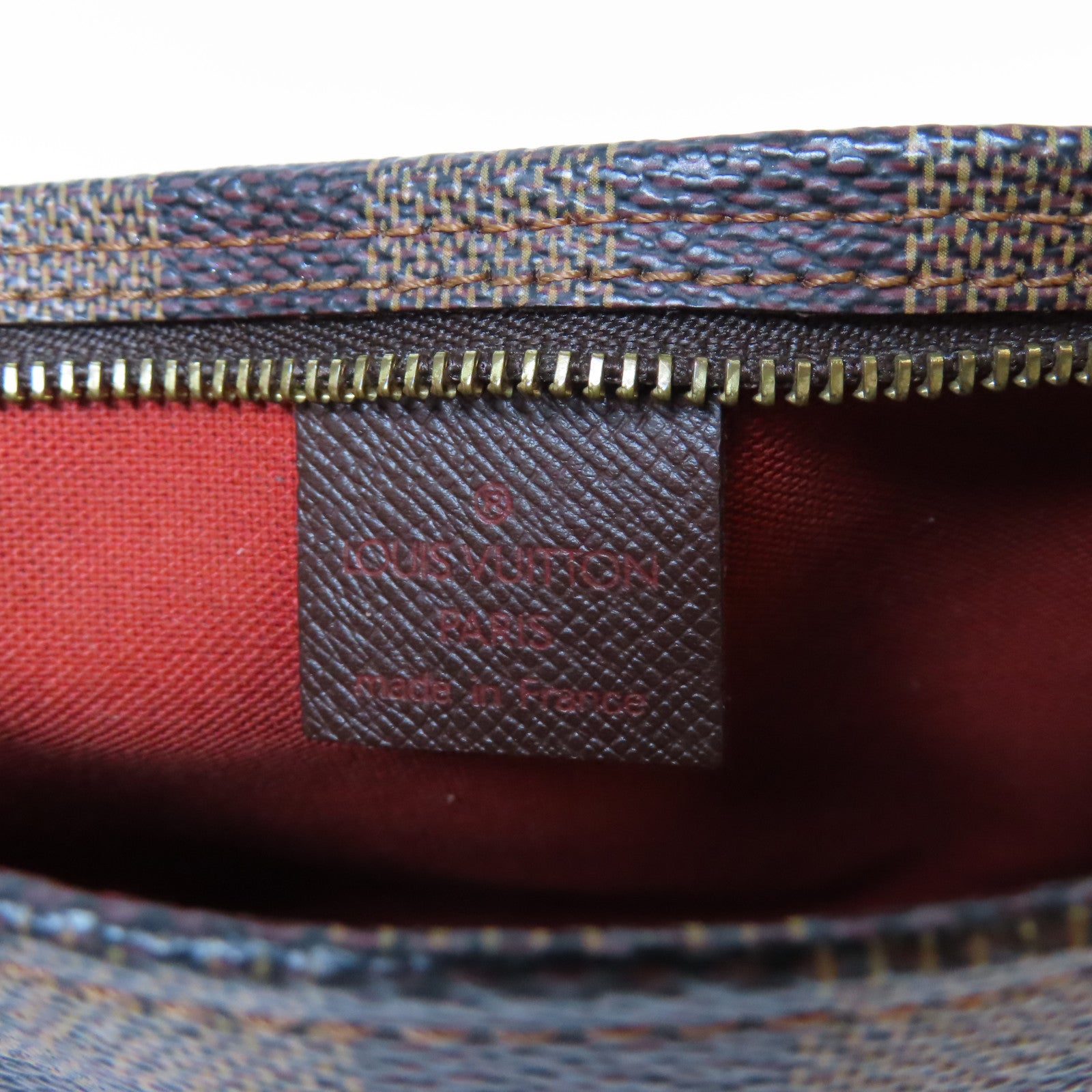 LOUIS VUITTON Damier Ebene Trousse Makeup Pouch金扣肩背袋啡色