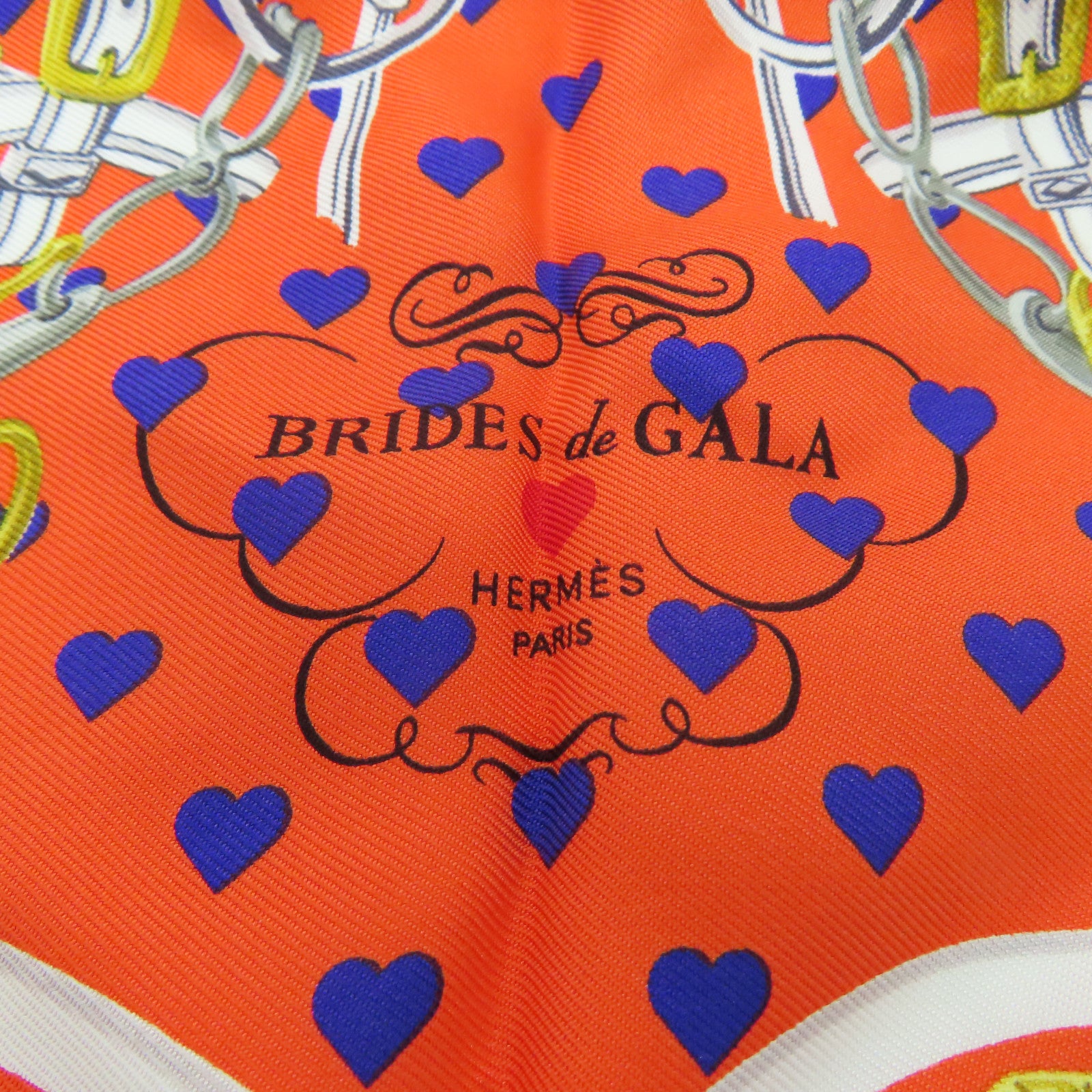 HERMES Silk Scarf White/Color