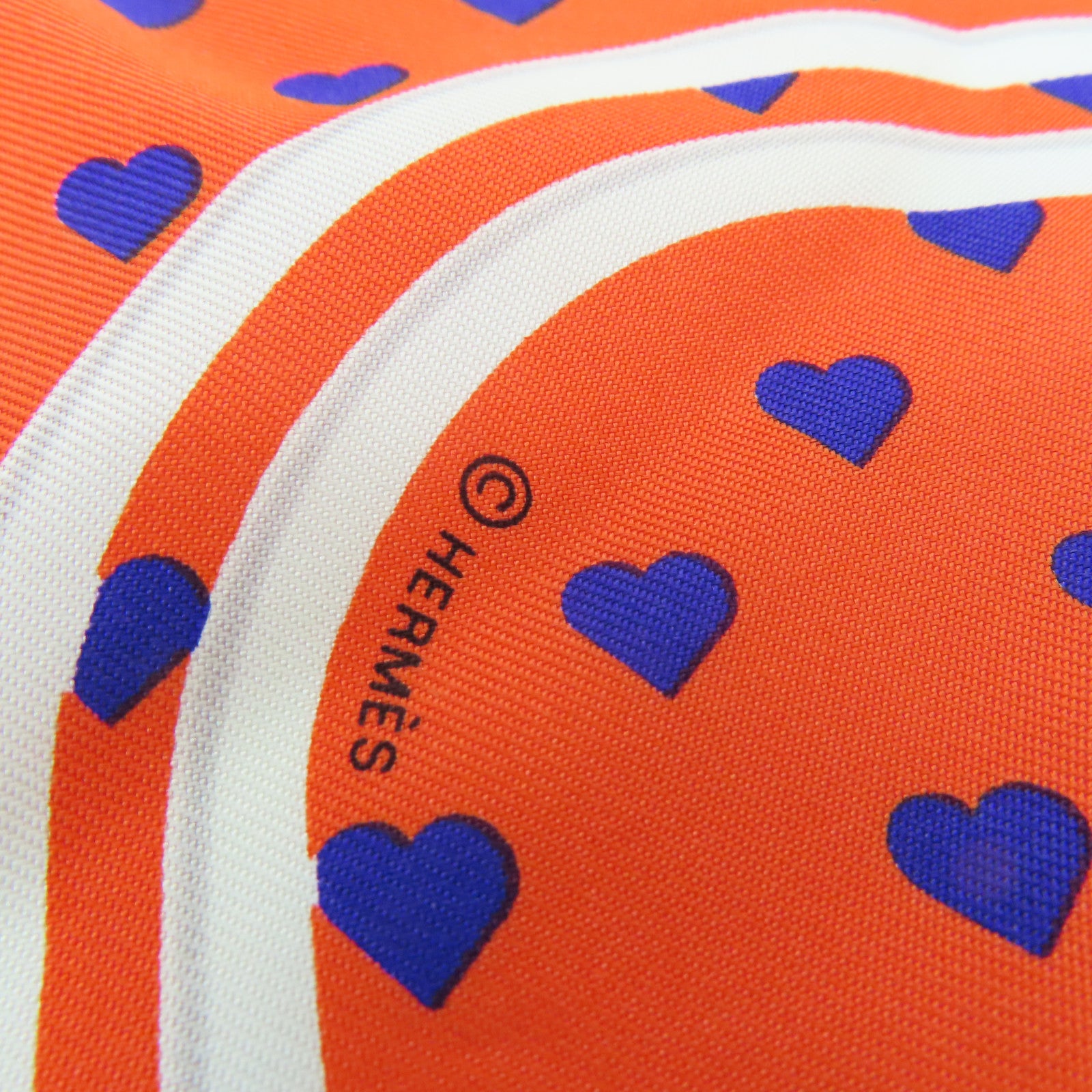 HERMES Silk Scarf White/Color