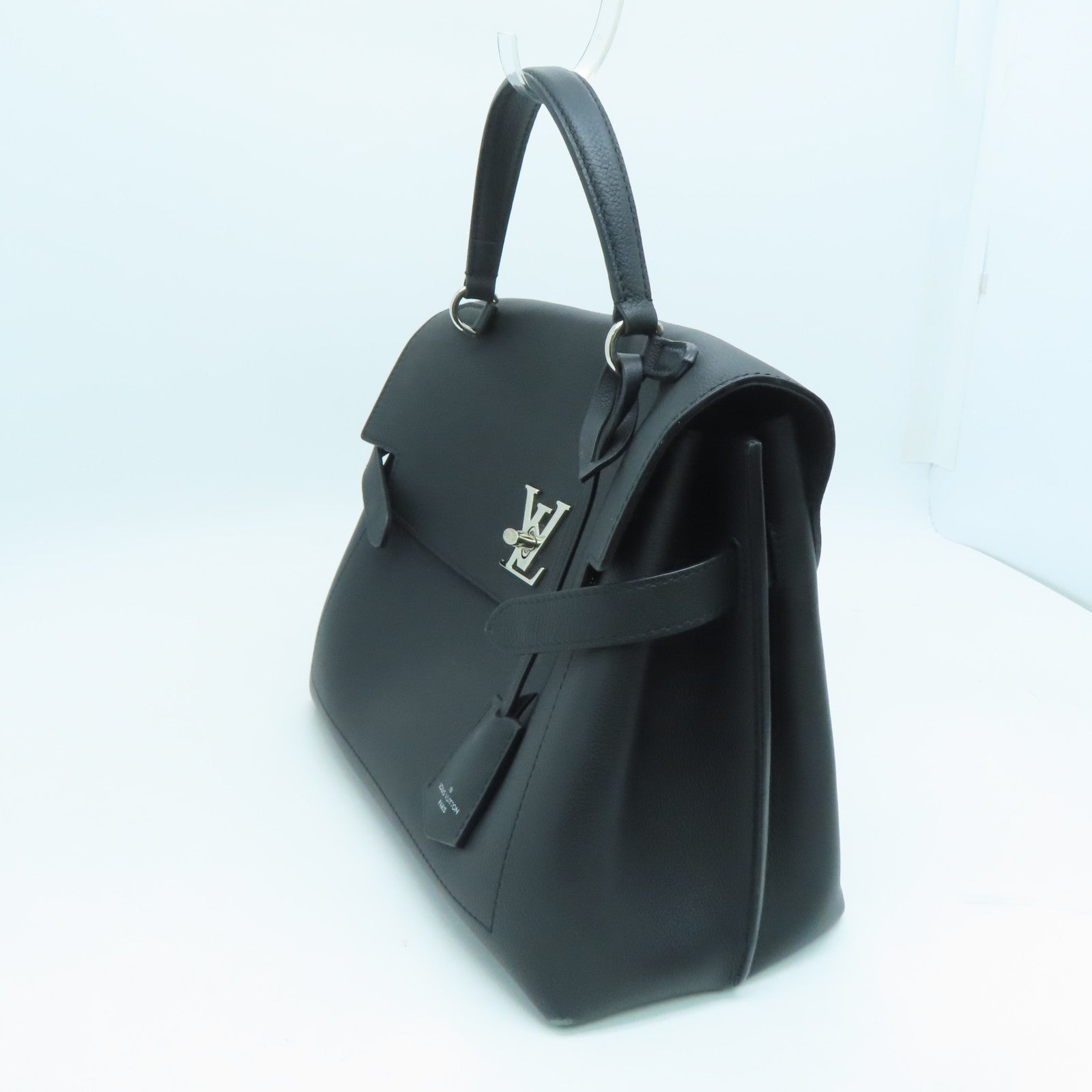 LOUIS VUITTON 牛皮皮革Lockme Ever BB银扣手挽肩背两用袋黑色