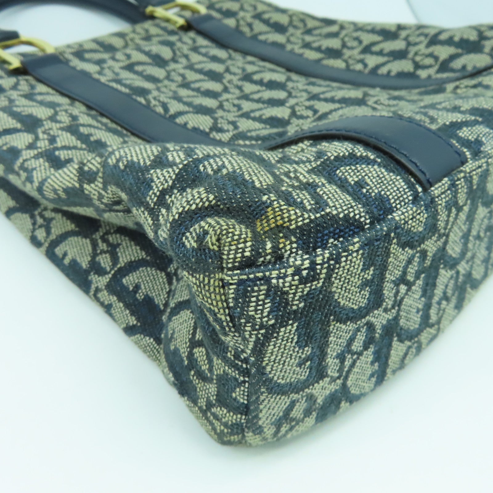 Dior 帆布Tote Bag金扣手挽袋藍色
