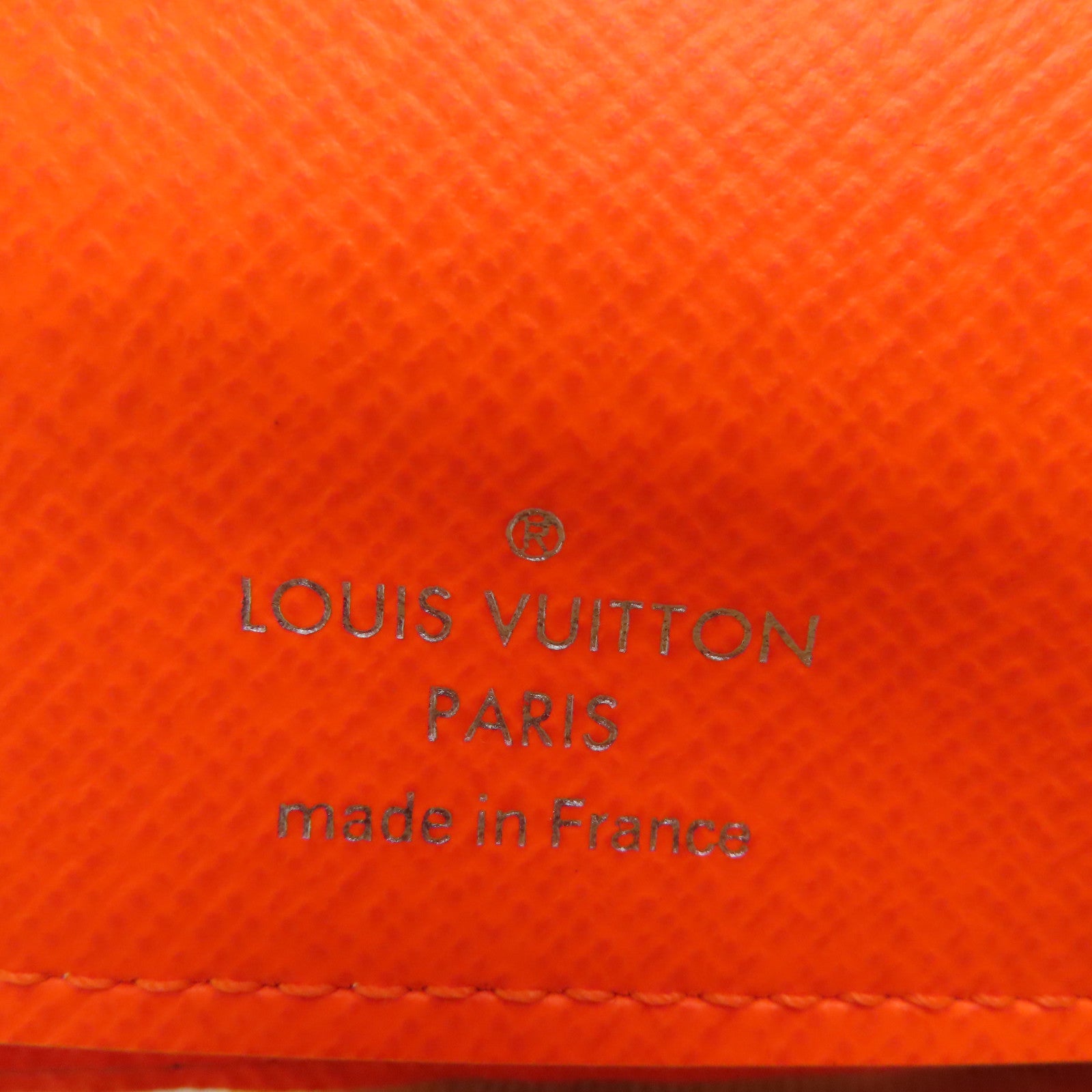 LOUIS VUITTON Damier Portefeuille Brazza Bifold银扣长钱包橙色/啡色