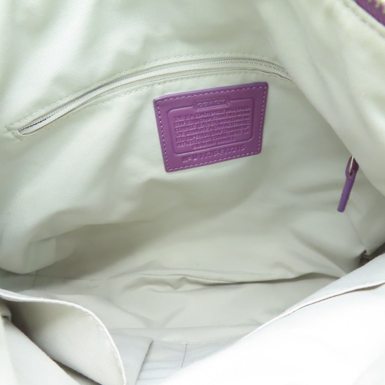 COACH 牛皮皮革2 Way Shoulder银扣手挽肩背两用袋紫色