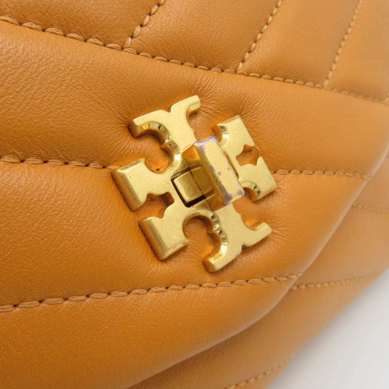 Tory Burch 牛皮皮革Chain Shoulder Bag鏈帶肩背袋橙色