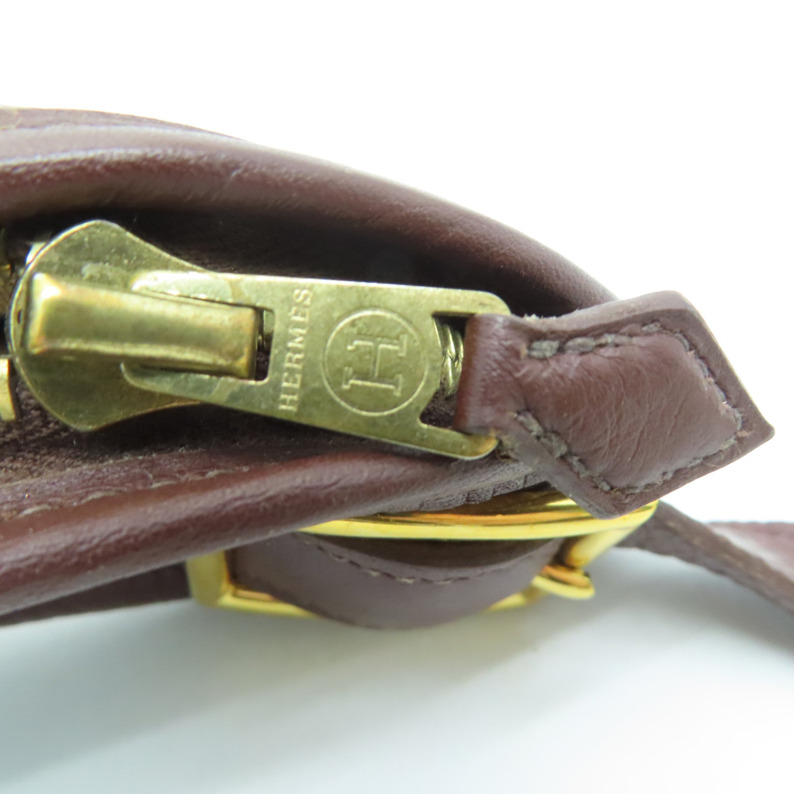 HERMES 【激減優惠】Clemence皮革Massai Shoulder金扣肩背袋紅色
