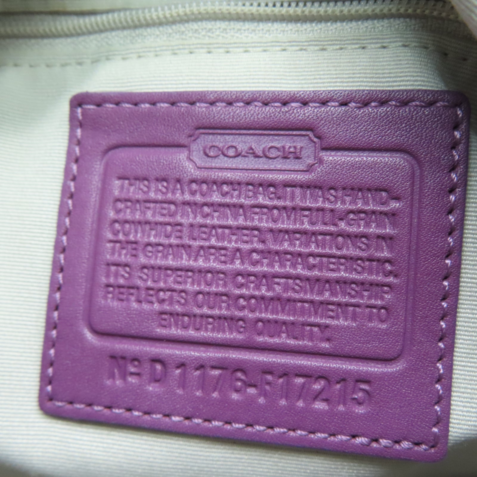 COACH 牛皮皮革2 Way Shoulder银扣手挽肩背两用袋紫色