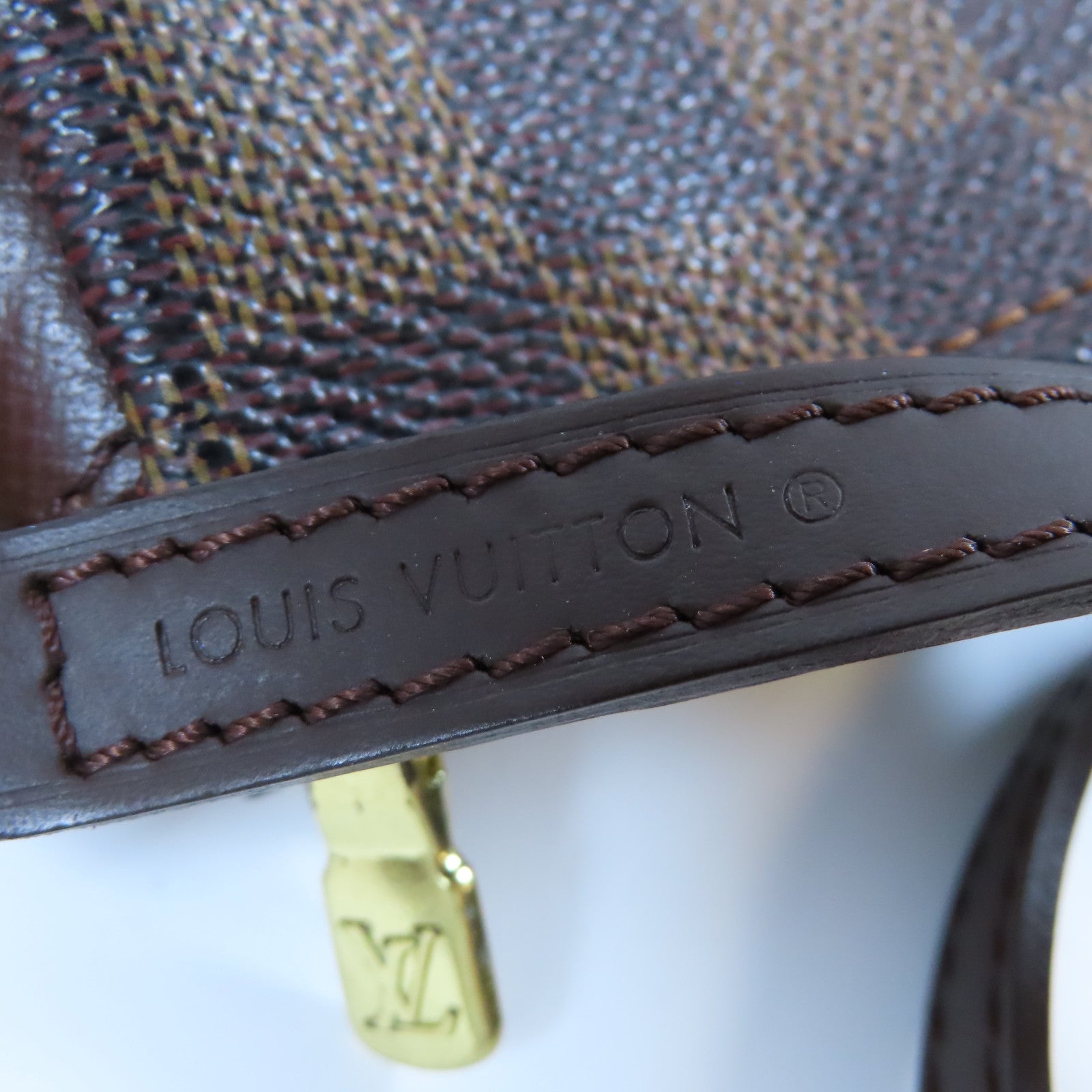 LOUIS VUITTON Damier Ebene Trousse Makeup Pouch金扣肩背袋啡色