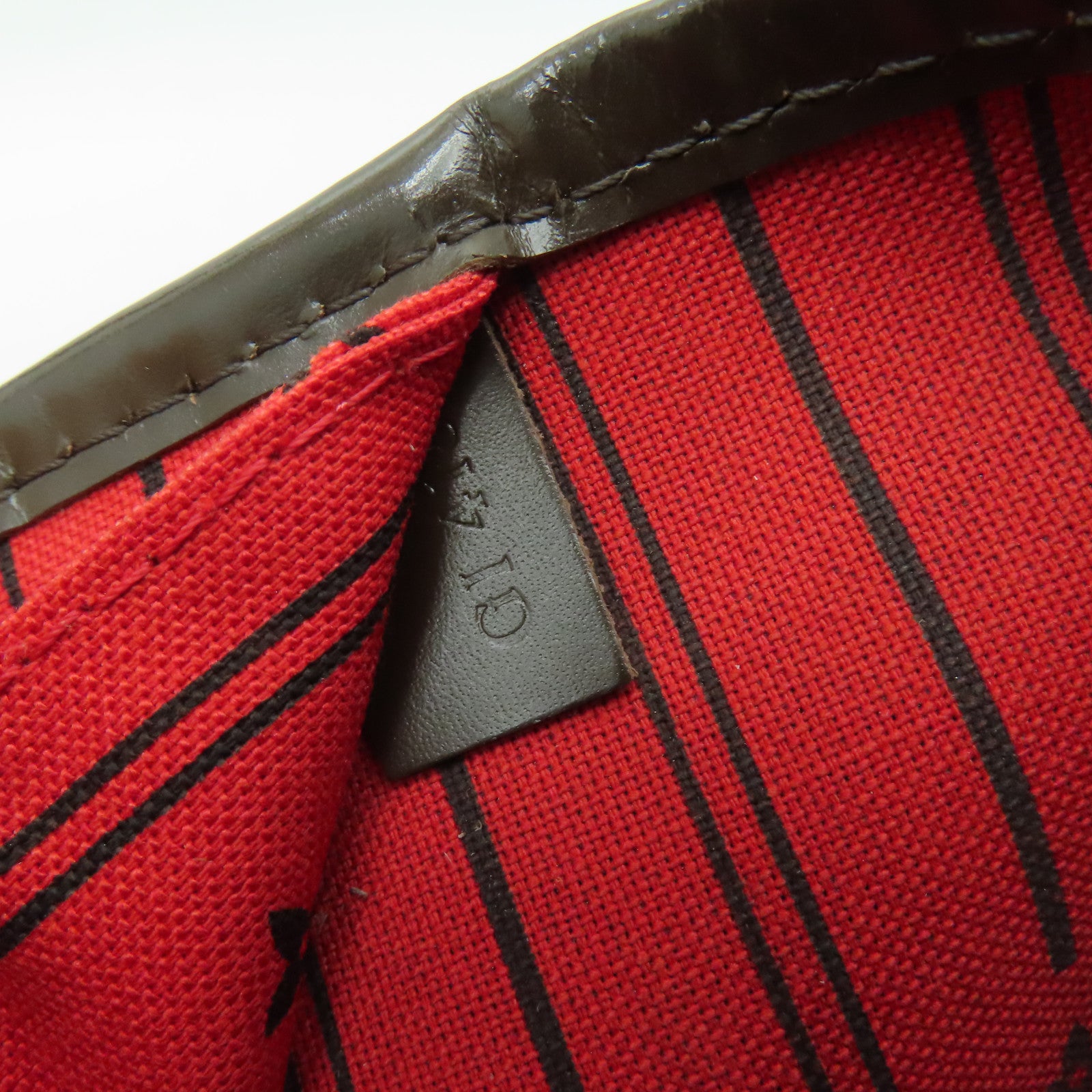 LOUIS VUITTON Damier Neverfull MM金扣手挽袋棕色