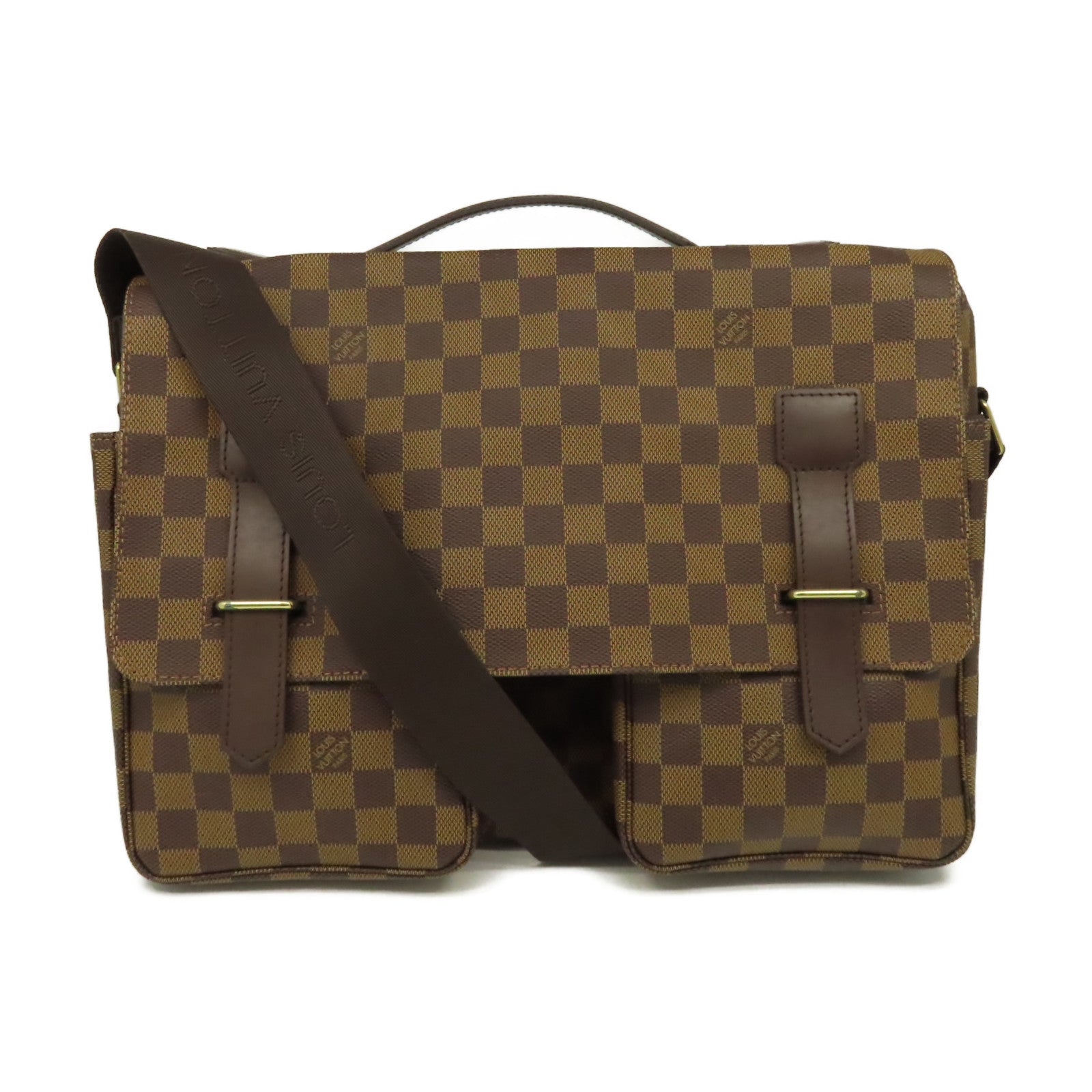 LOUIS VUITTON Damier Broadway 2Way Shoulder Bag金扣手挽肩背兩用袋啡色