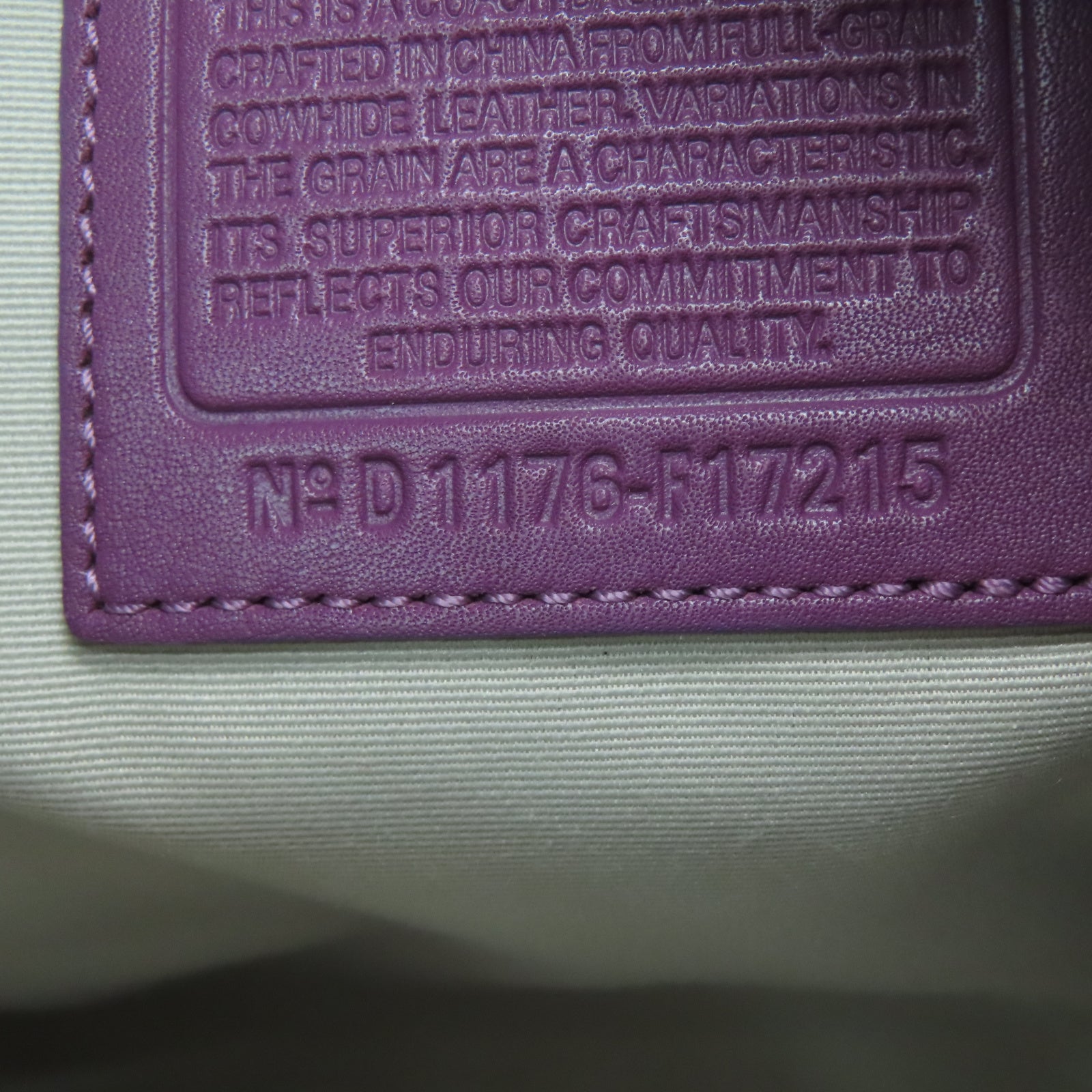COACH 牛皮皮革2 Way Shoulder银扣手挽肩背两用袋紫色