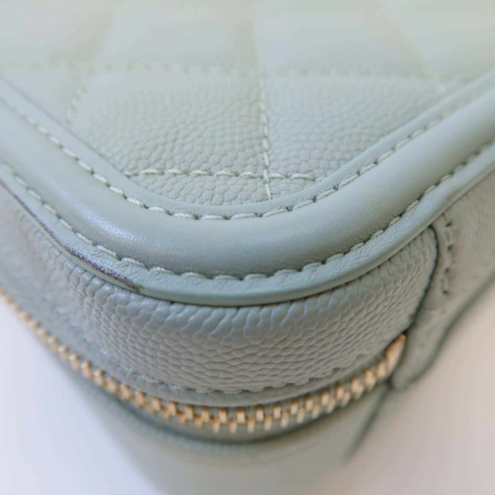 CHANEL 菱格牛皮皮革Shoulder Bag金扣鏈帶肩背袋綠色