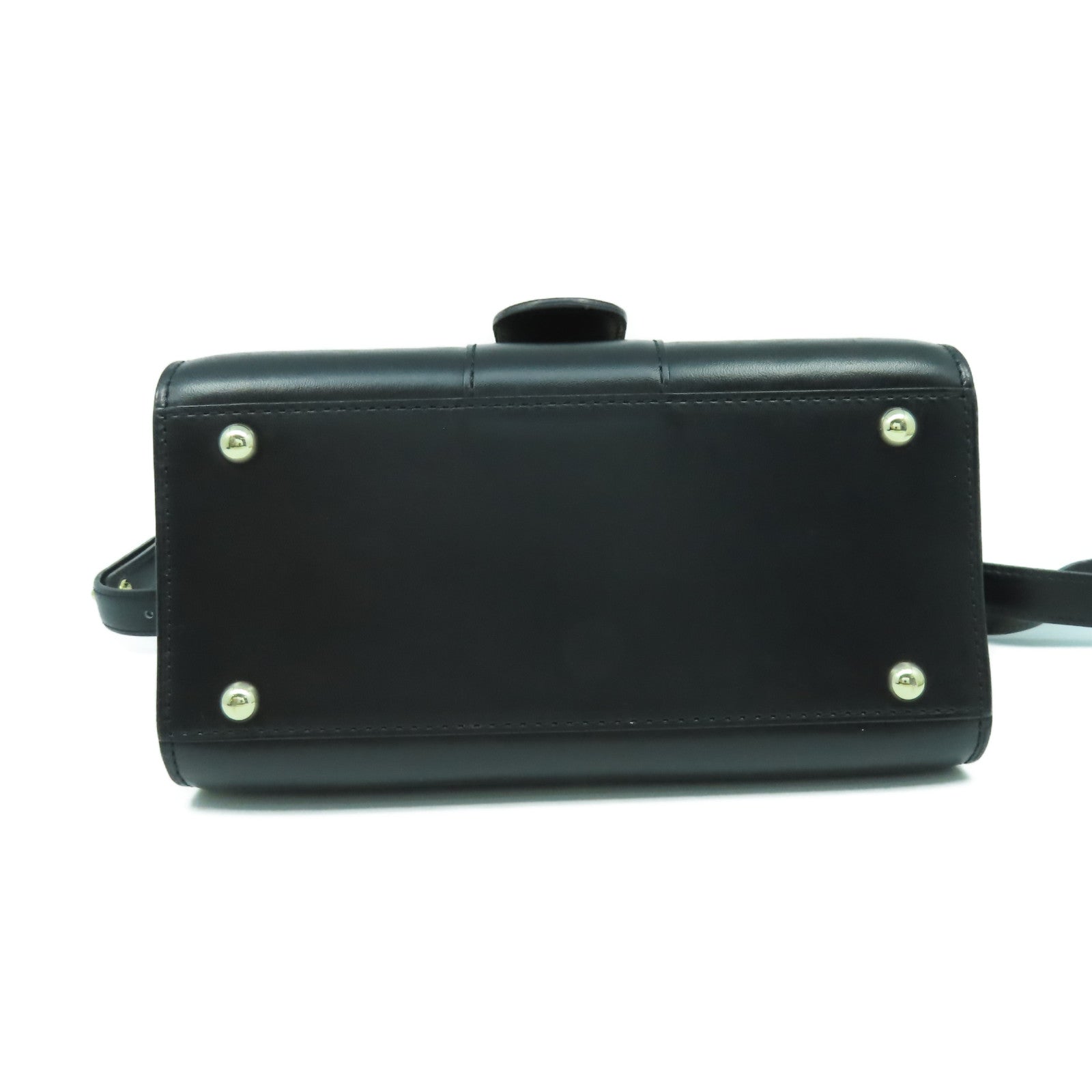 SELECTION 牛皮皮革Delvaux Mini Brillant銀扣手挽肩背兩用袋黑色