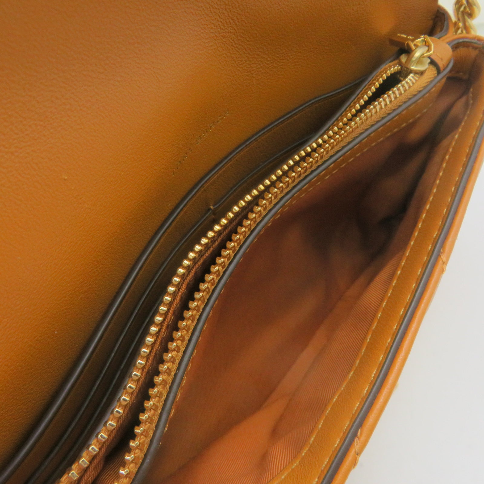 Tory Burch 牛皮皮革Chain Shoulder Bag鏈帶肩背袋橙色