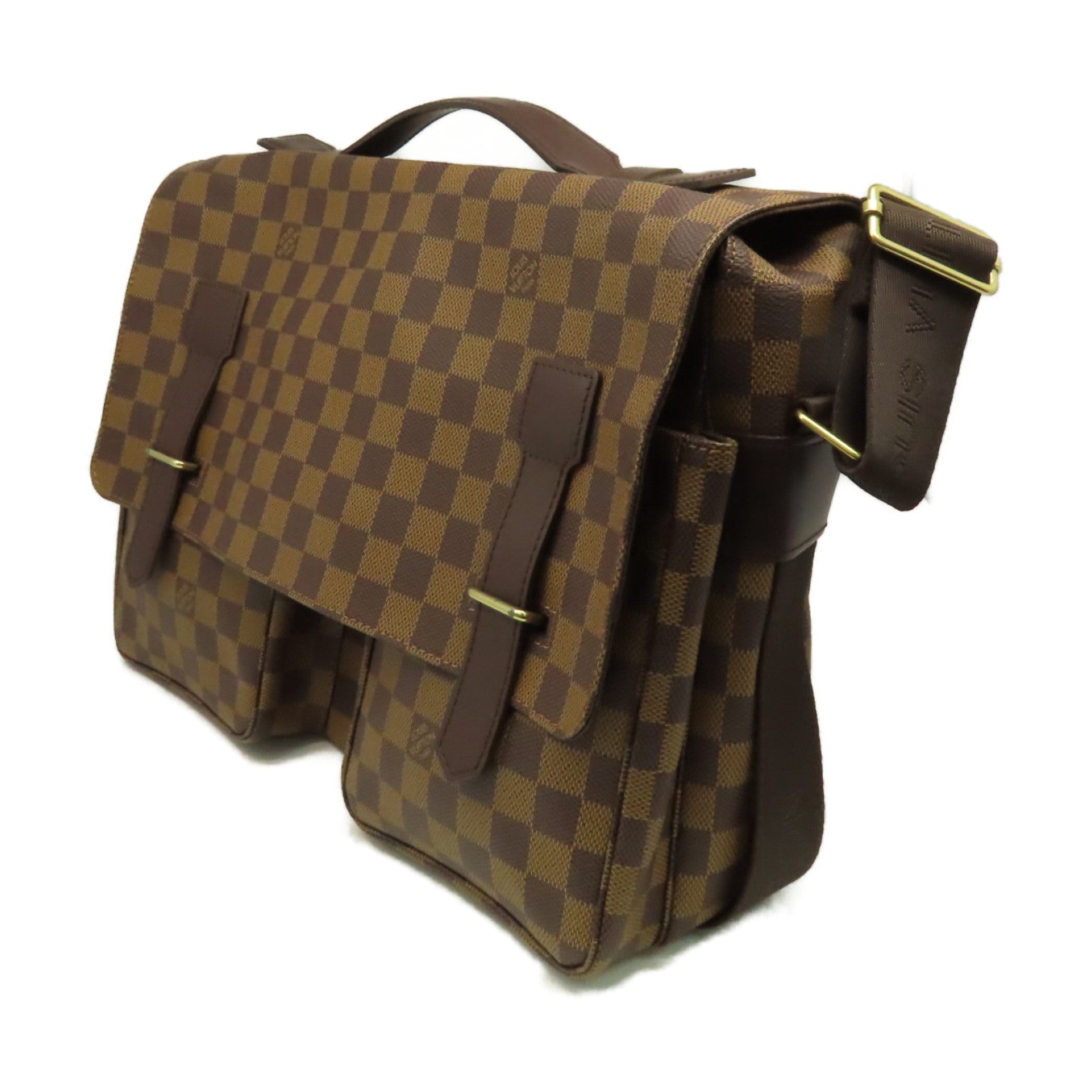 LOUIS VUITTON Damier Broadway 2Way Shoulder Bag金扣手挽肩背兩用袋啡色
