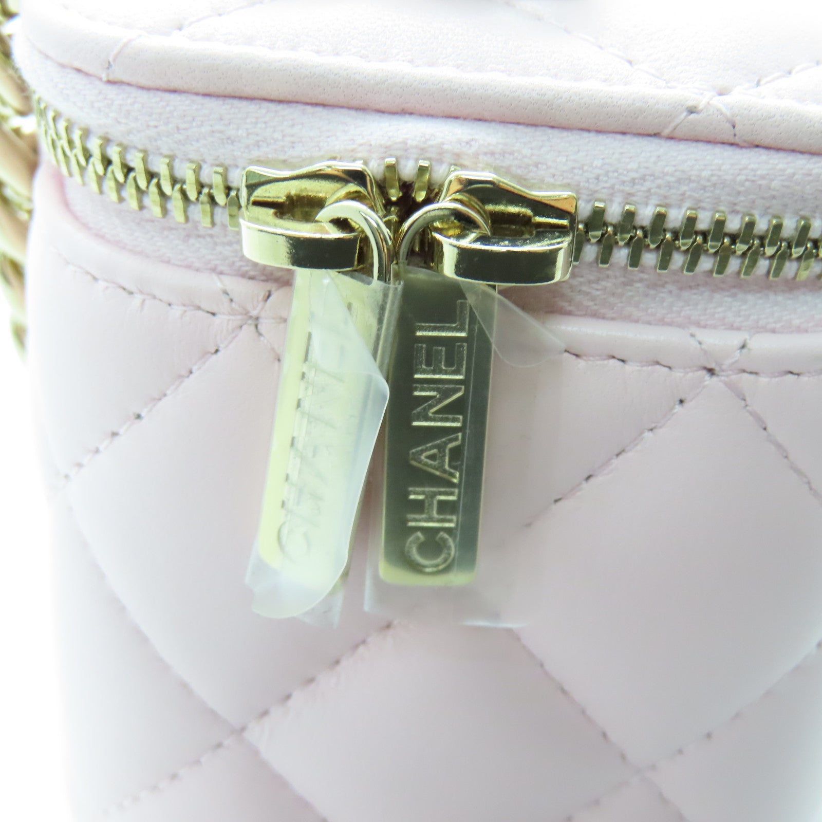 CHANEL 菱格羊皮皮革Chain Shoulder Bag金扣链带肩背袋粉红色