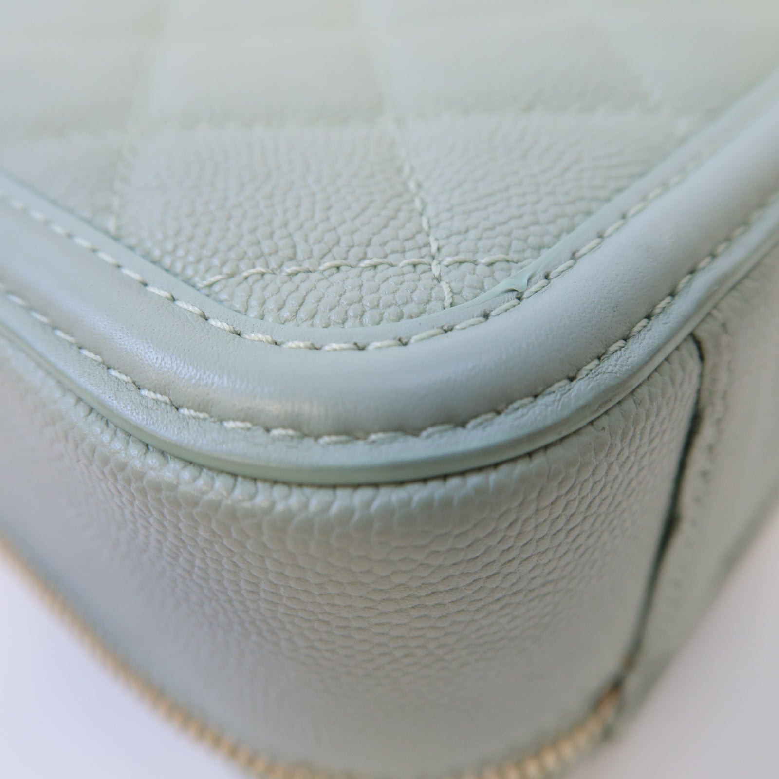 CHANEL 菱格牛皮皮革Shoulder Bag金扣鏈帶肩背袋綠色