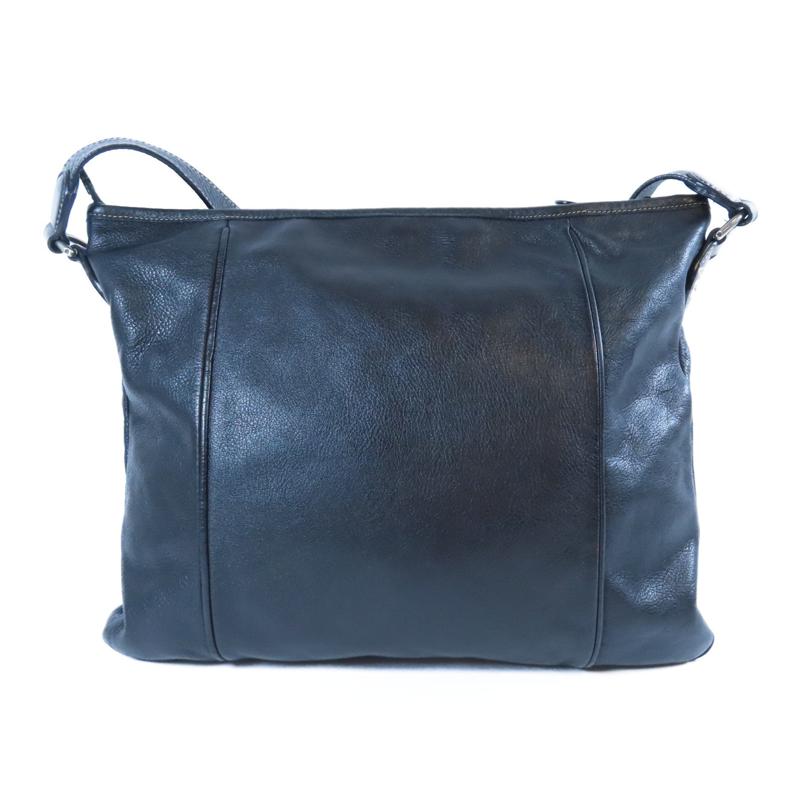 GUCCI 牛皮皮革Shoulder Bag銀扣肩背袋黑色