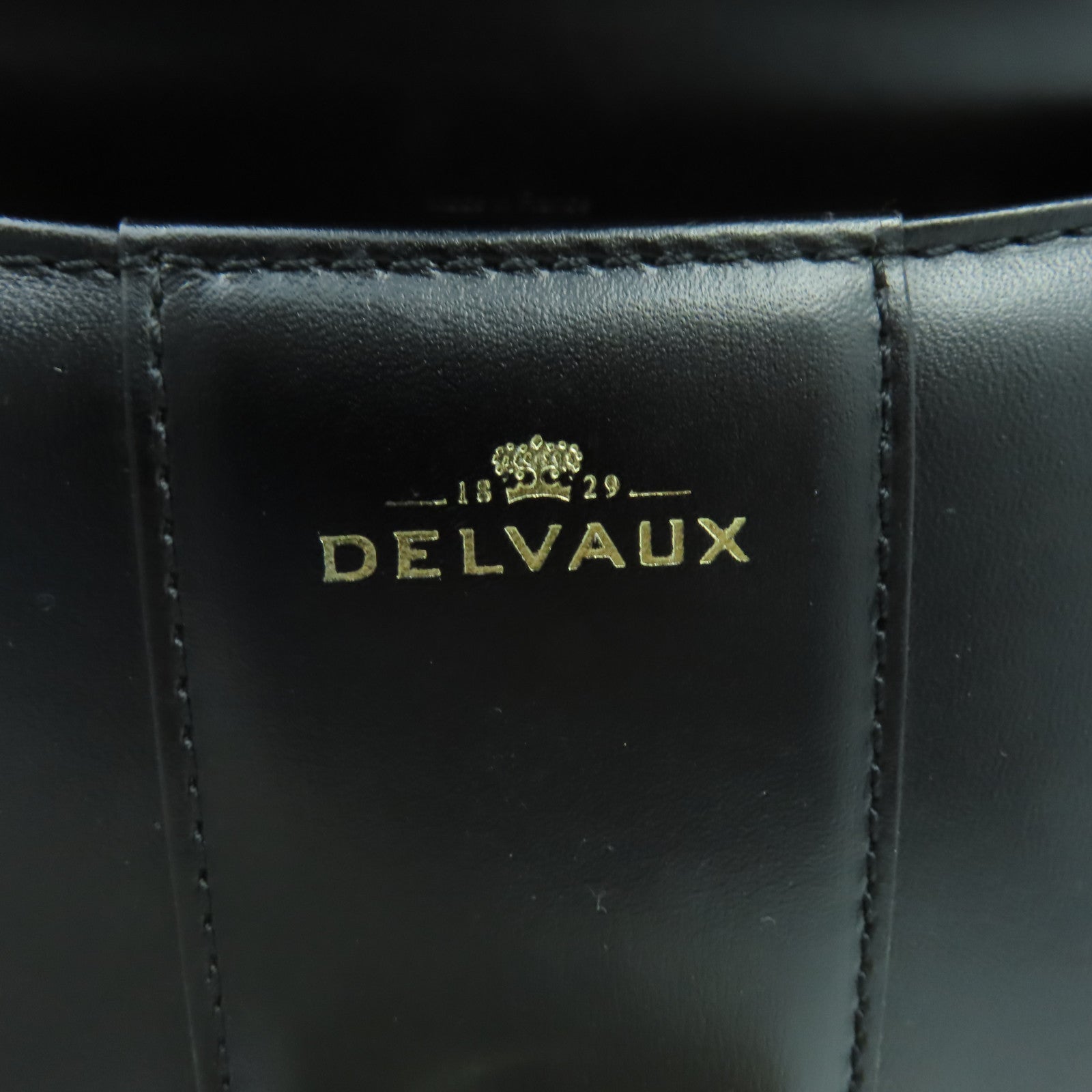 SELECTION 牛皮皮革Delvaux Mini Brillant銀扣手挽肩背兩用袋黑色