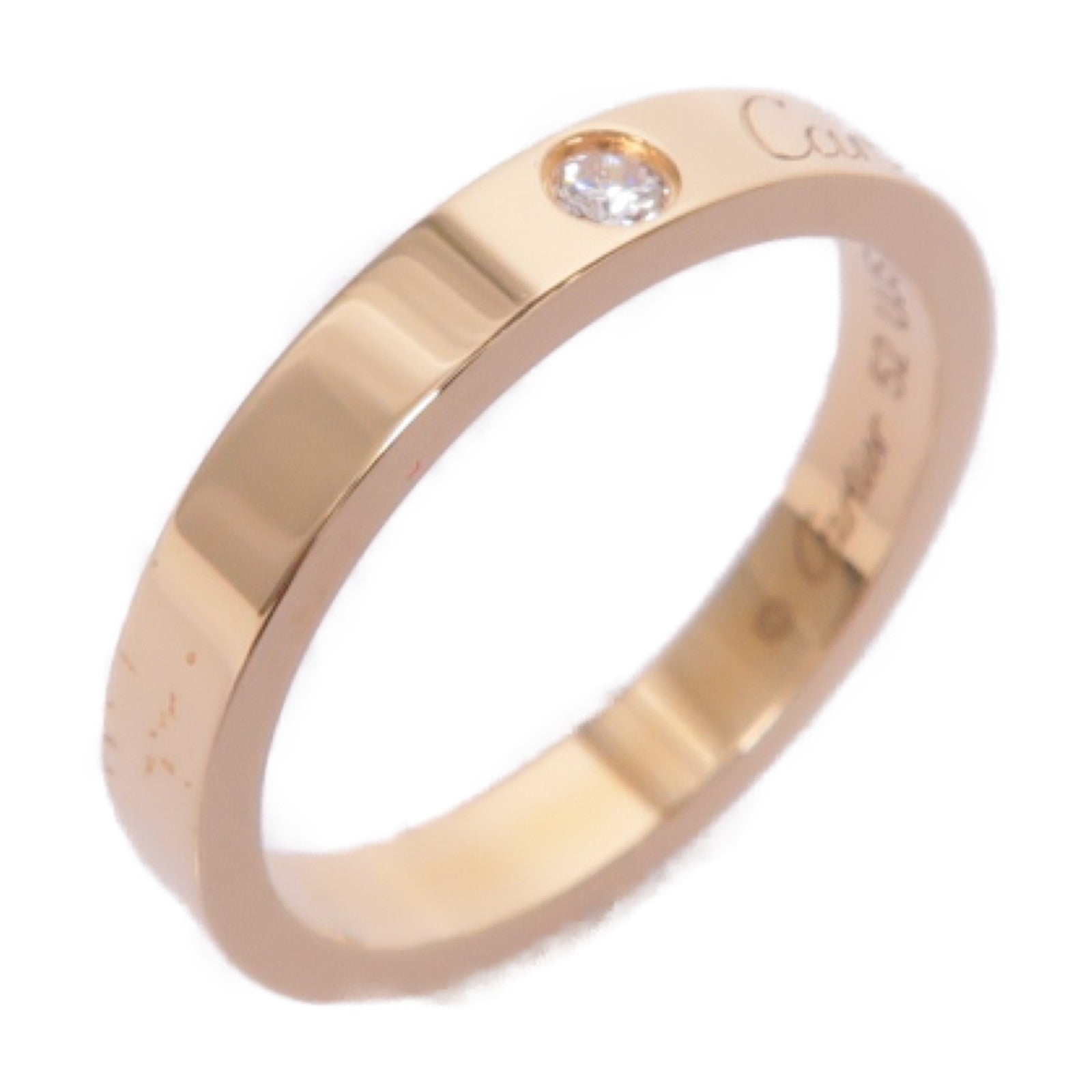 CARTIER 18K玫瑰金C De Ring鑽石戒指Cartier#52/US#6