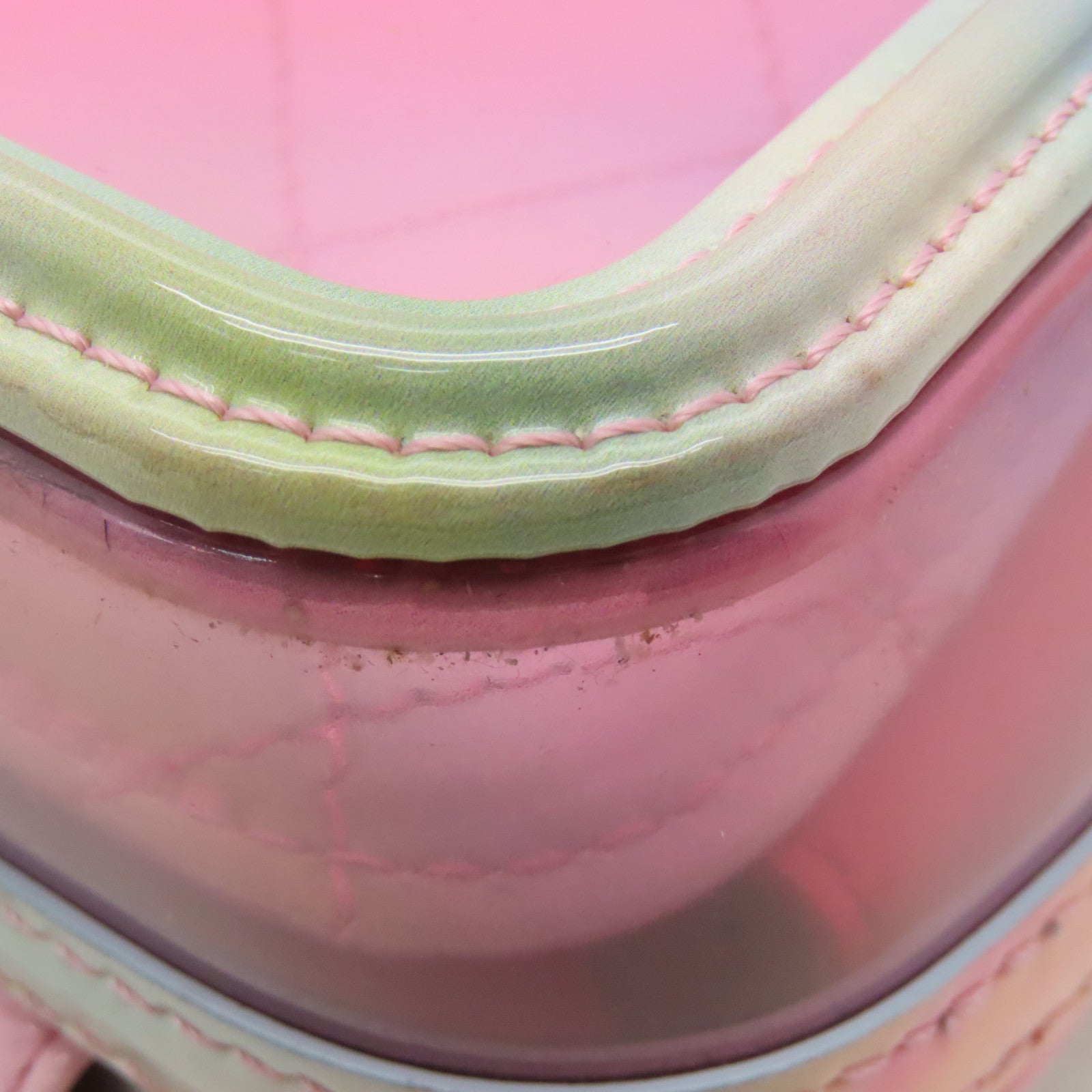 CHANEL PVC Vanity Case銀扣鏈帶手挽肩背兩用袋粉紅色