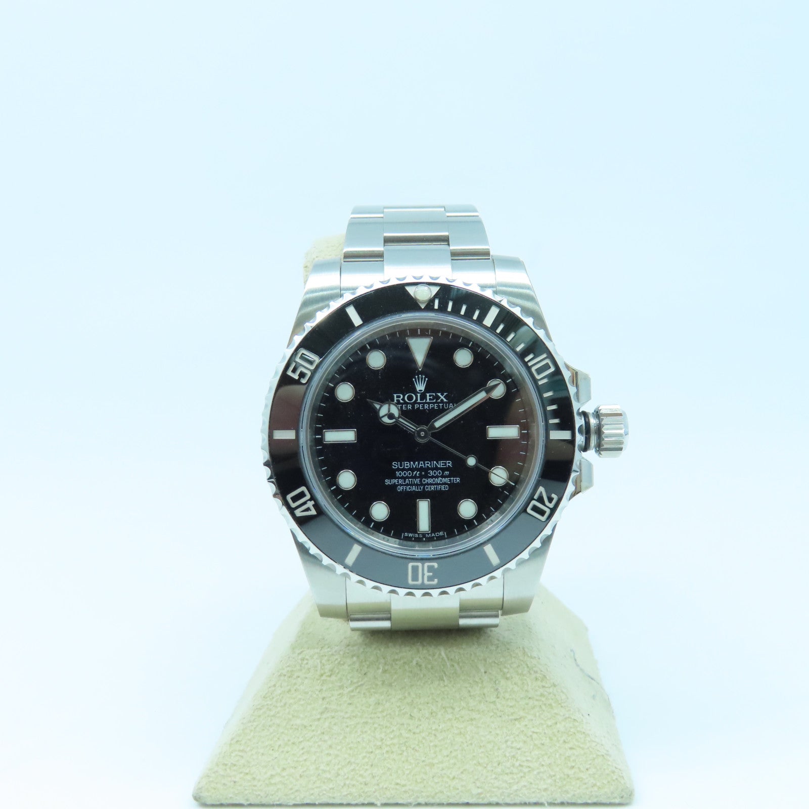 ROLEX Stainless Steel Submariner Watch Black Silver/Black #18.5cm
