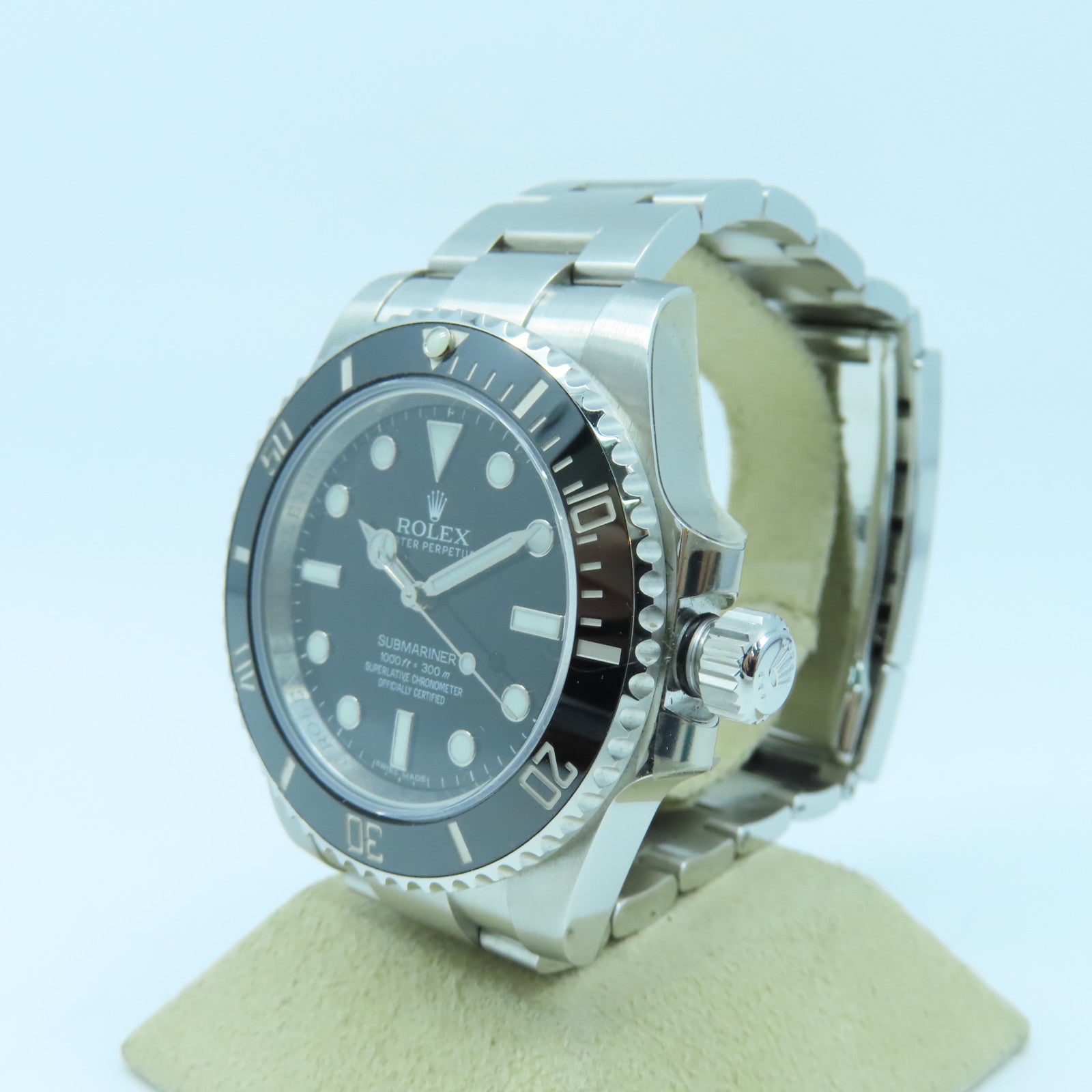 ROLEX Stainless Steel Submariner Watch Black Silver/Black #18.5cm