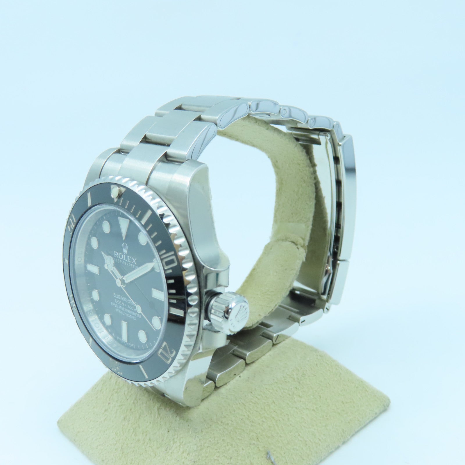 ROLEX Stainless Steel Submariner Watch Black Silver/Black #18.5cm