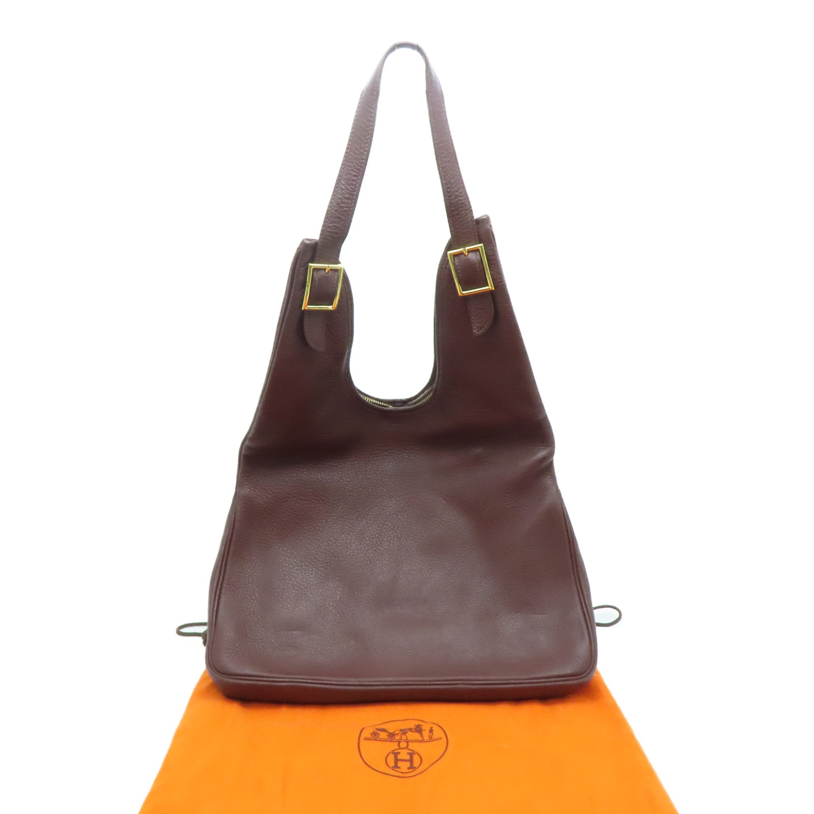 HERMES 【激減優惠】Clemence皮革Massai Shoulder金扣肩背袋紅色