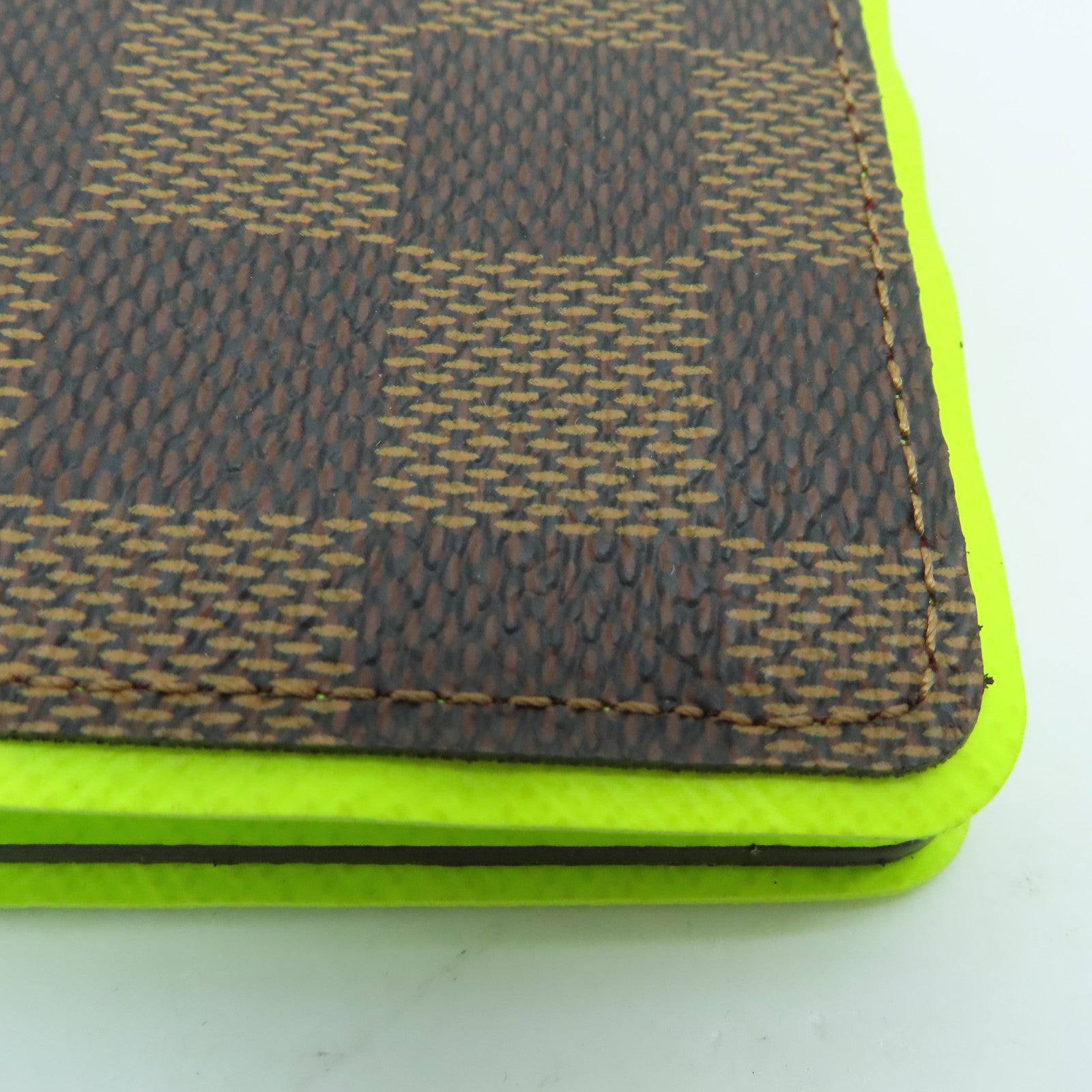 LOUIS VUITTON Damier Portefeuille Brazza Bifold银扣长钱包黄色/啡色