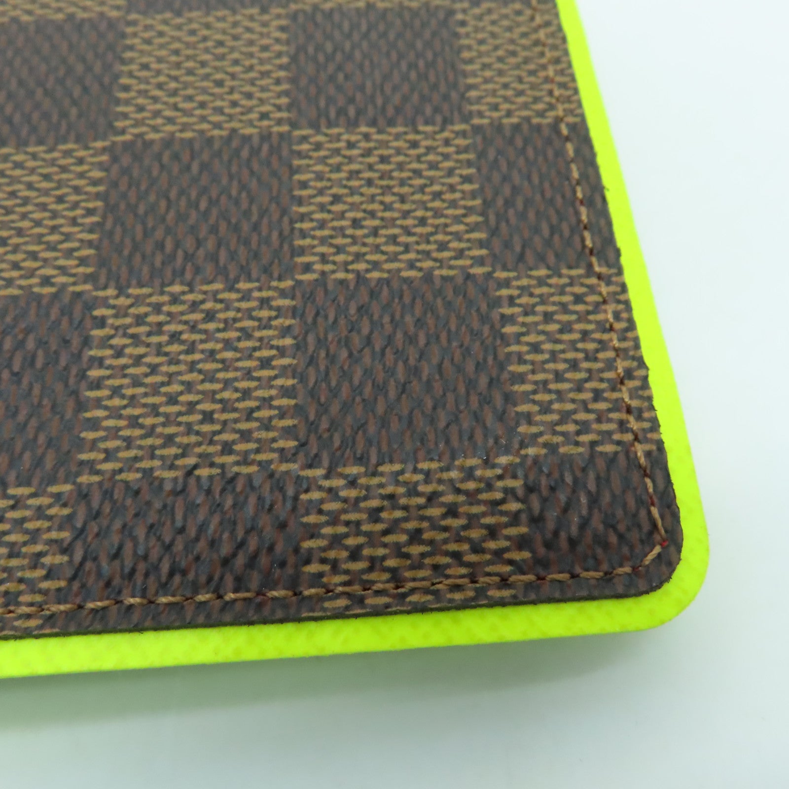 LOUIS VUITTON Damier Portefeuille Brazza Bifold银扣长钱包黄色/啡色