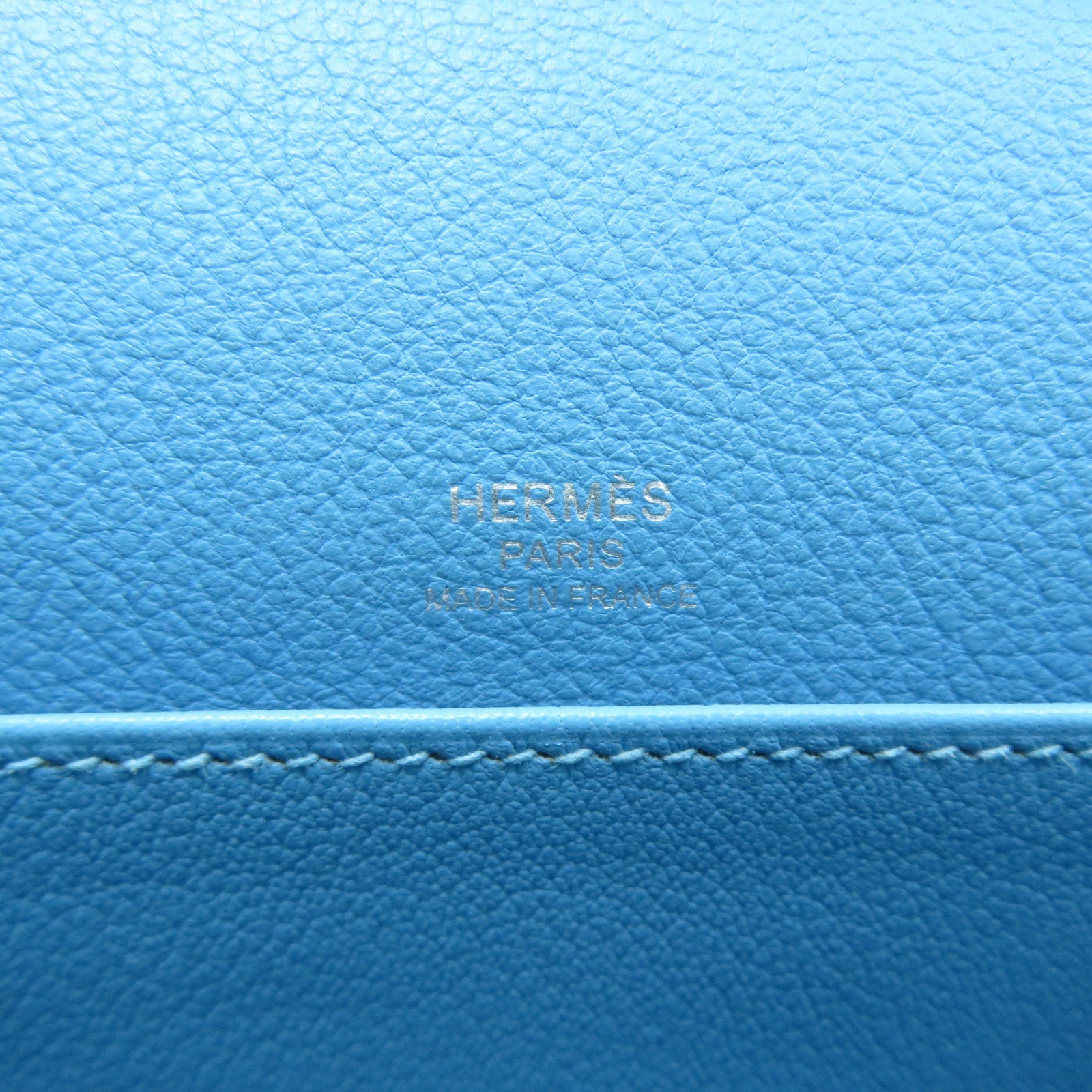 HERMES Evercolor皮革Mini Roulis銀扣肩背袋Bleu Du Nord北方藍色