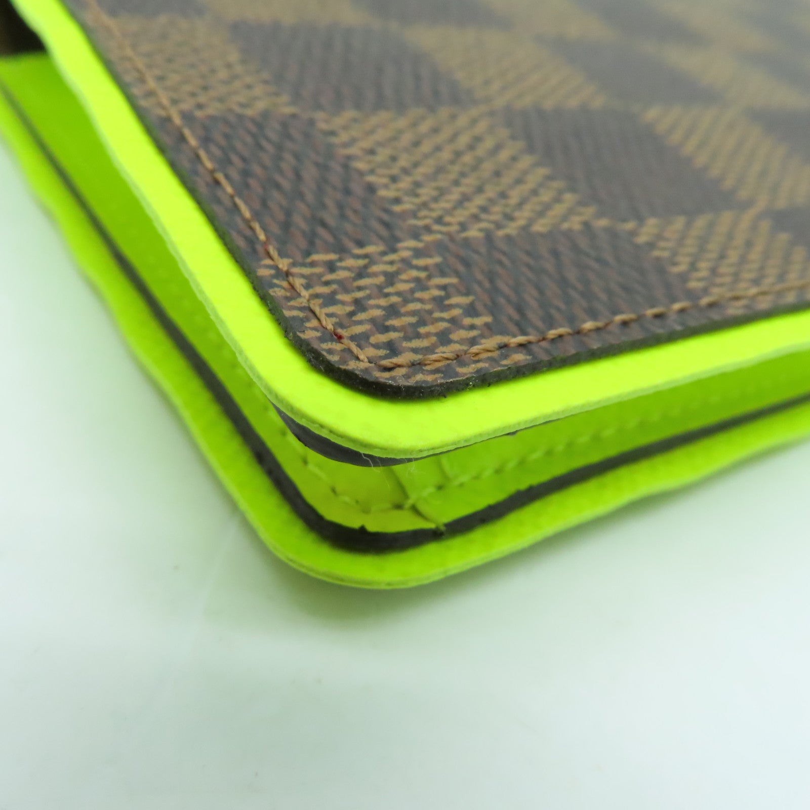 LOUIS VUITTON Damier Portefeuille Brazza Bifold银扣长钱包黄色/啡色
