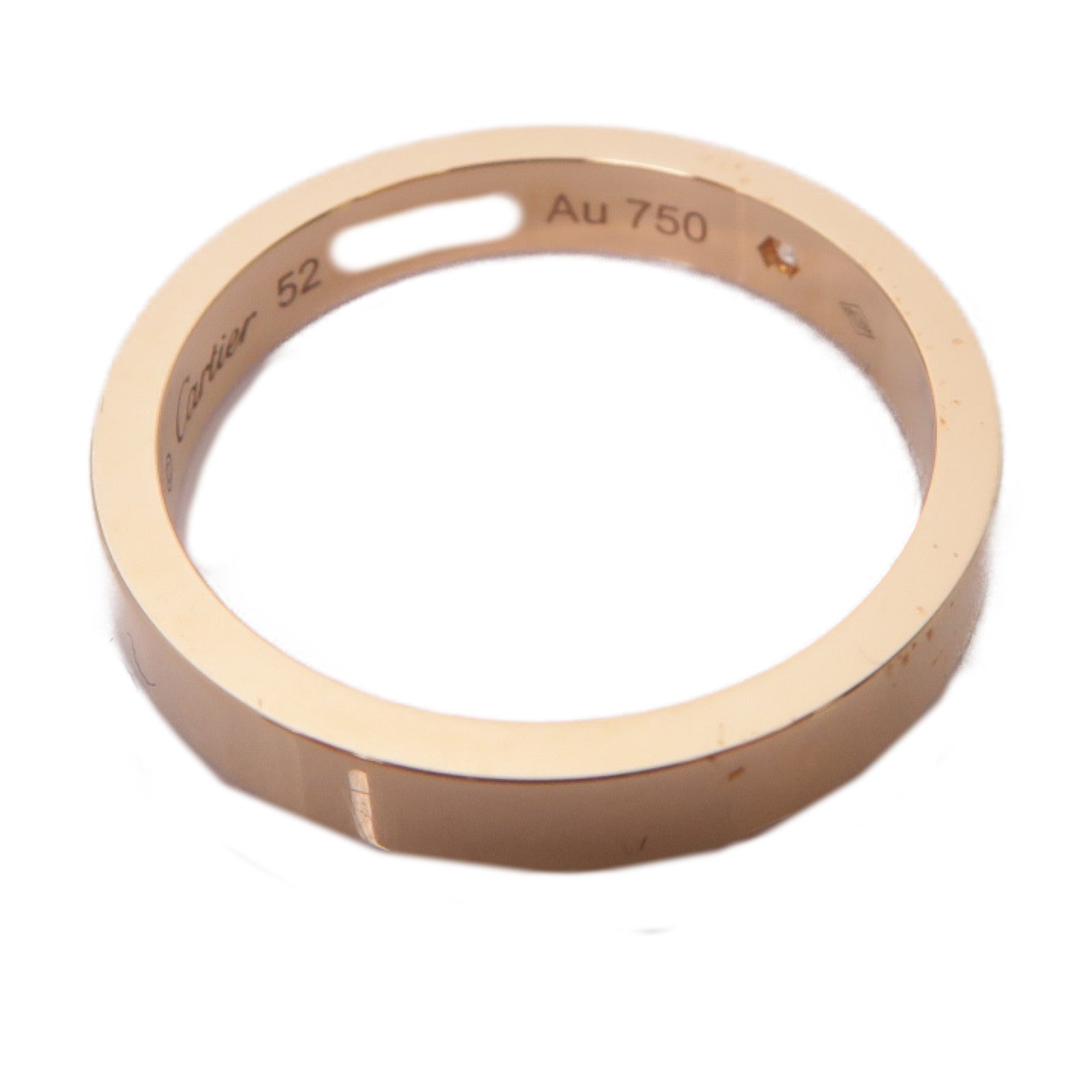 CARTIER 18K玫瑰金C De Ring鑽石戒指Cartier#52/US#6
