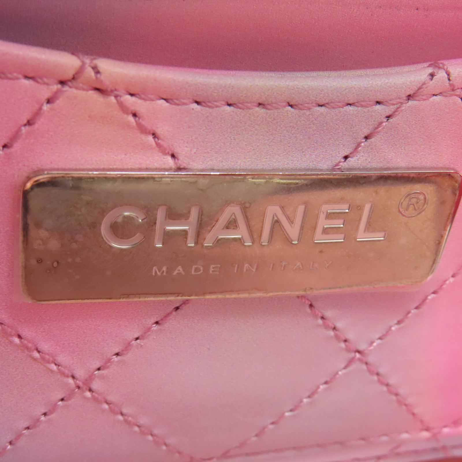 CHANEL PVC Vanity Case銀扣鏈帶手挽肩背兩用袋粉紅色
