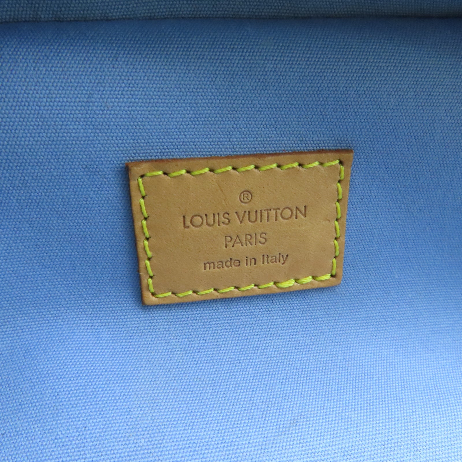 LOUIS VUITTON Vernis Sullivan Vertical金扣肩背袋綠色/米色