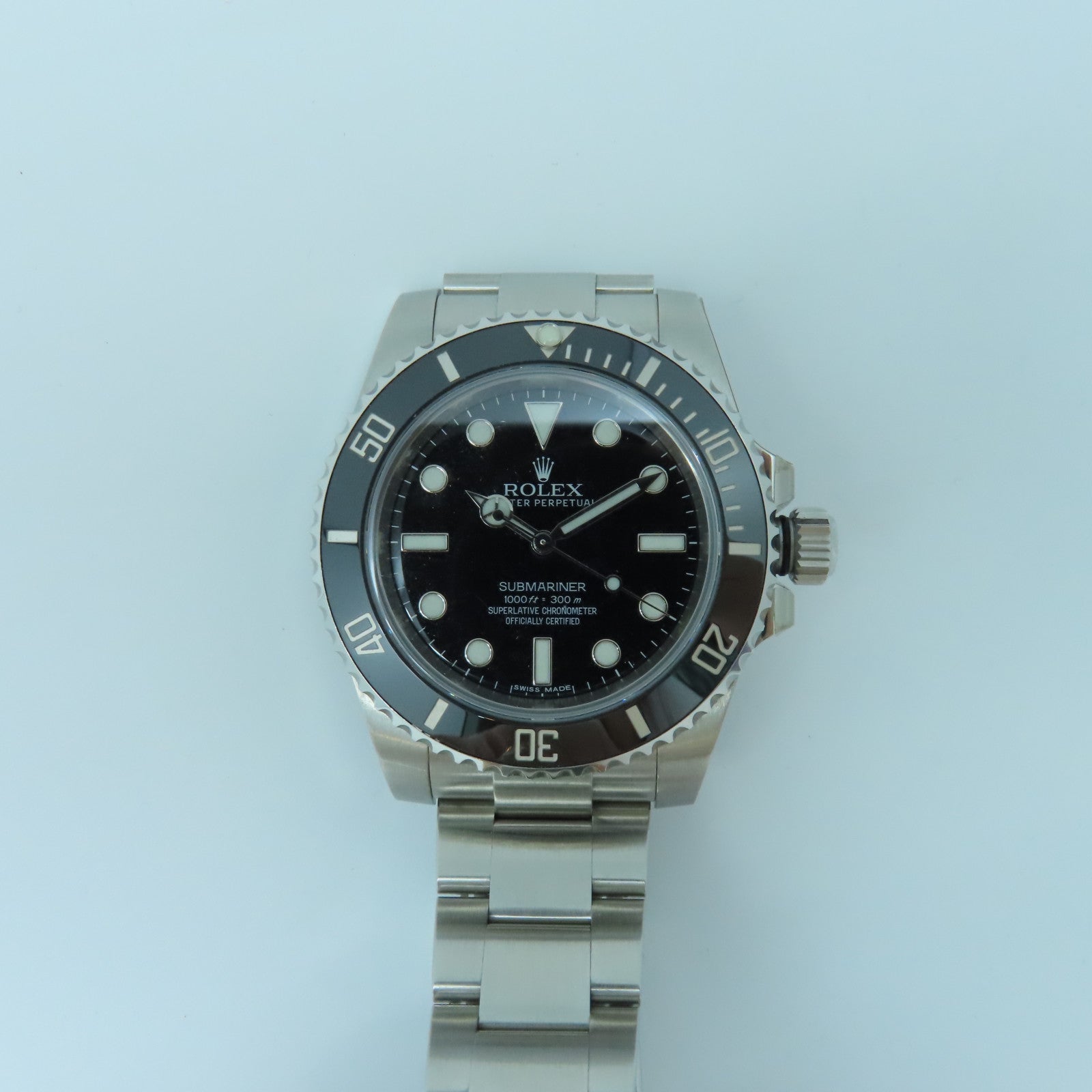ROLEX Stainless Steel Submariner Watch Black Silver/Black #18.5cm