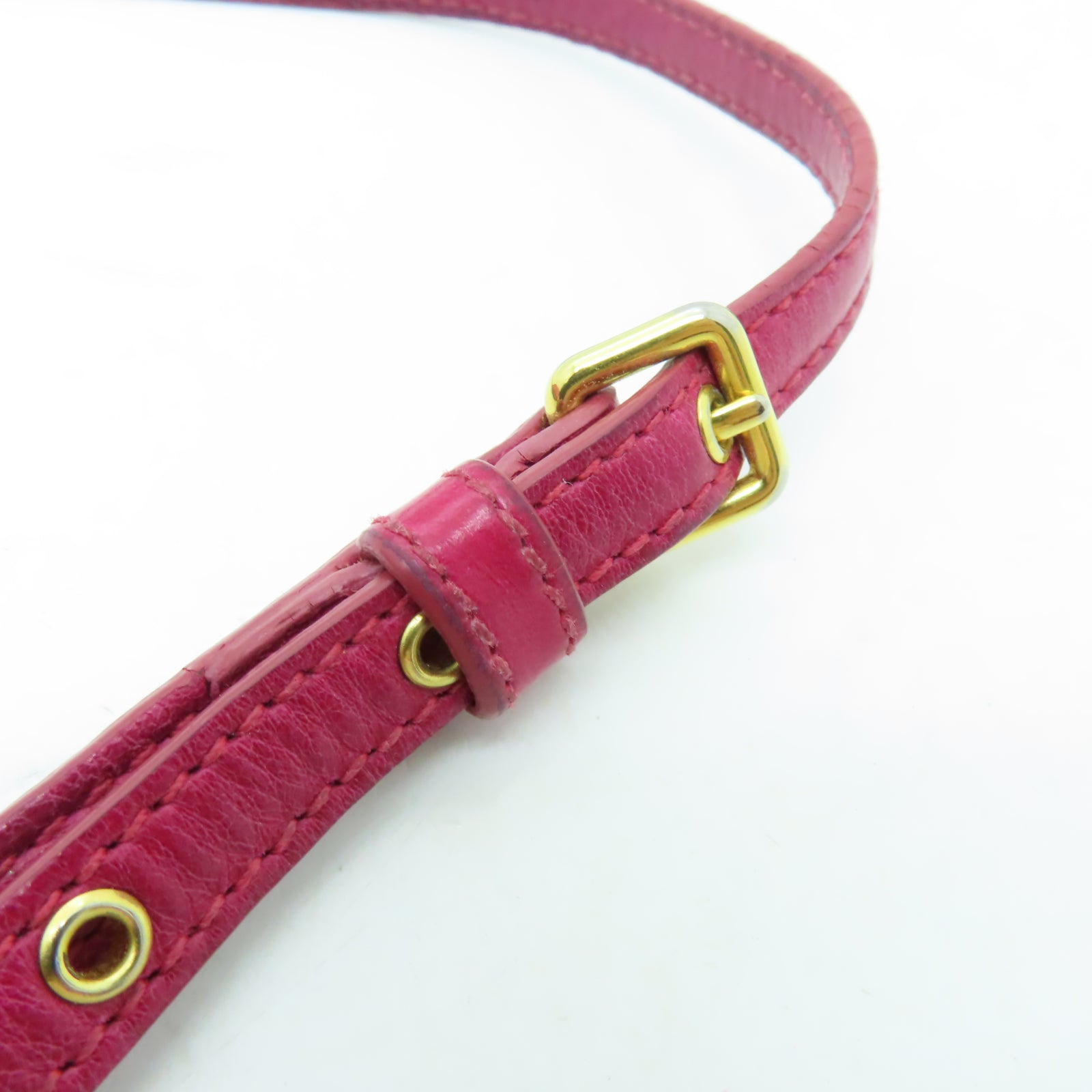 Miu Miu 牛皮皮革Shoulder Bag金扣肩背袋粉紅色