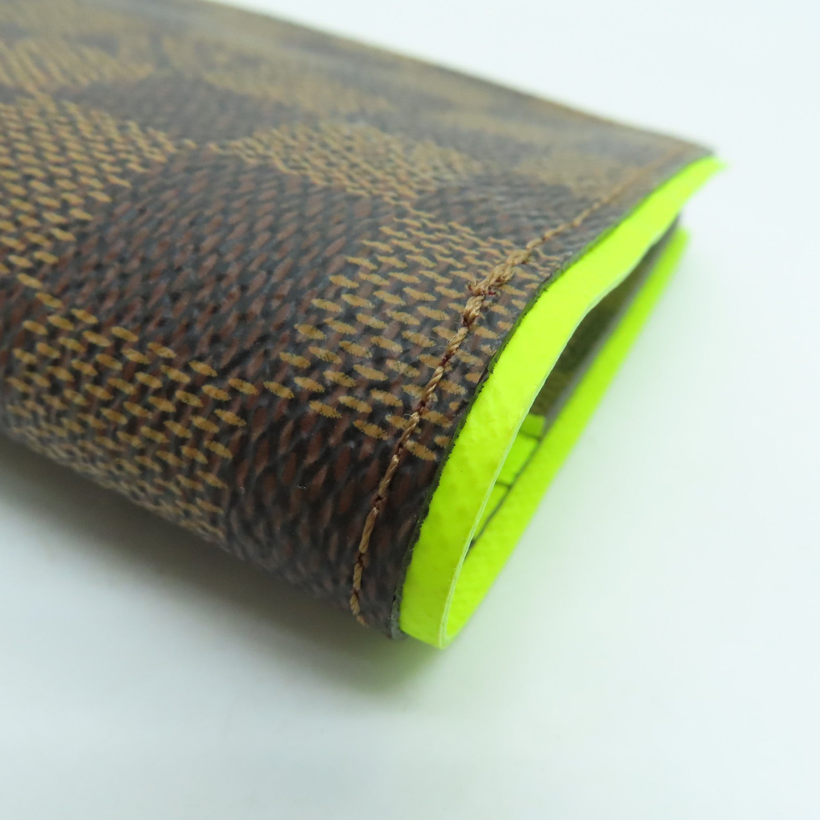 LOUIS VUITTON Damier Portefeuille Brazza Bifold银扣长钱包黄色/啡色