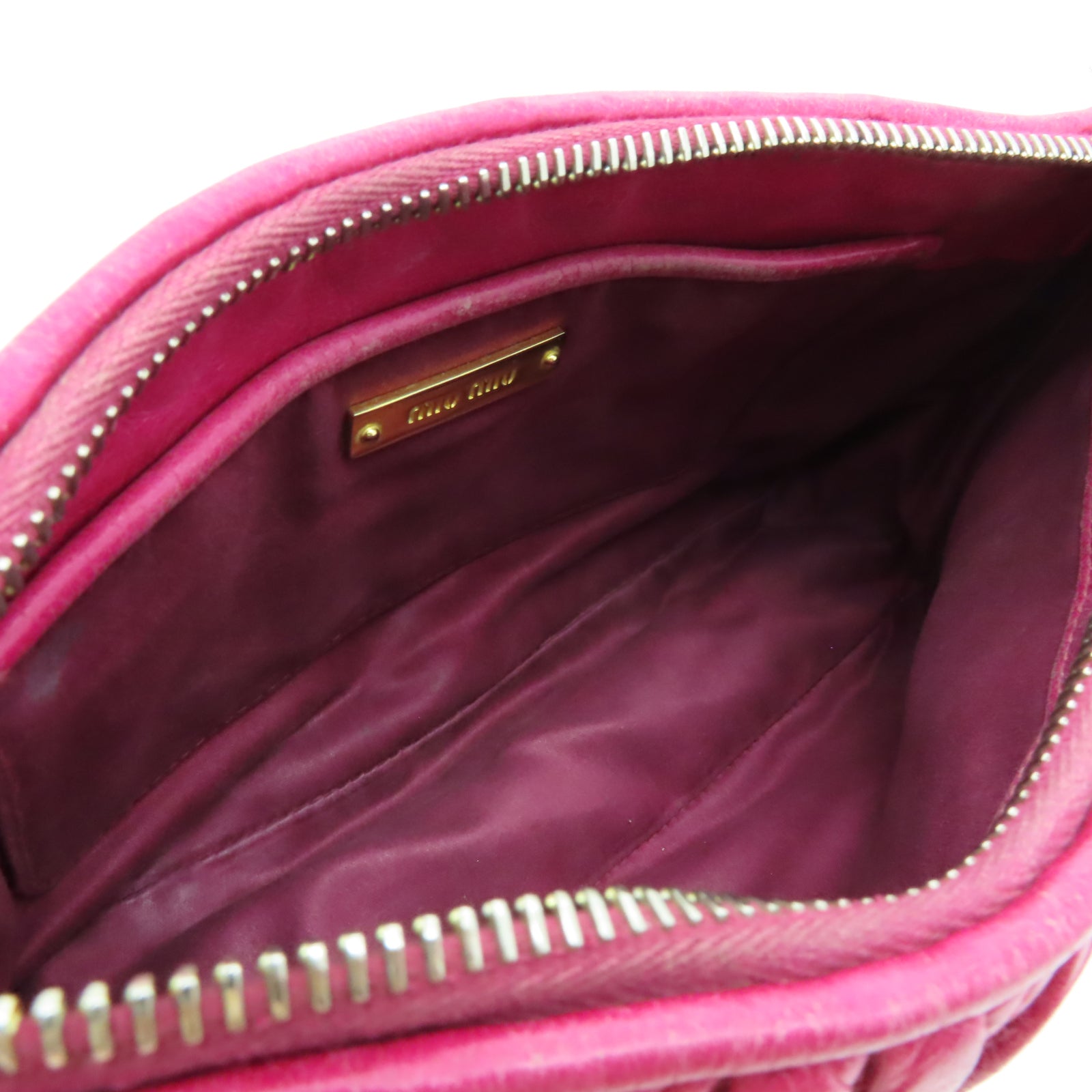Miu Miu 牛皮皮革Shoulder Bag金扣肩背袋粉紅色