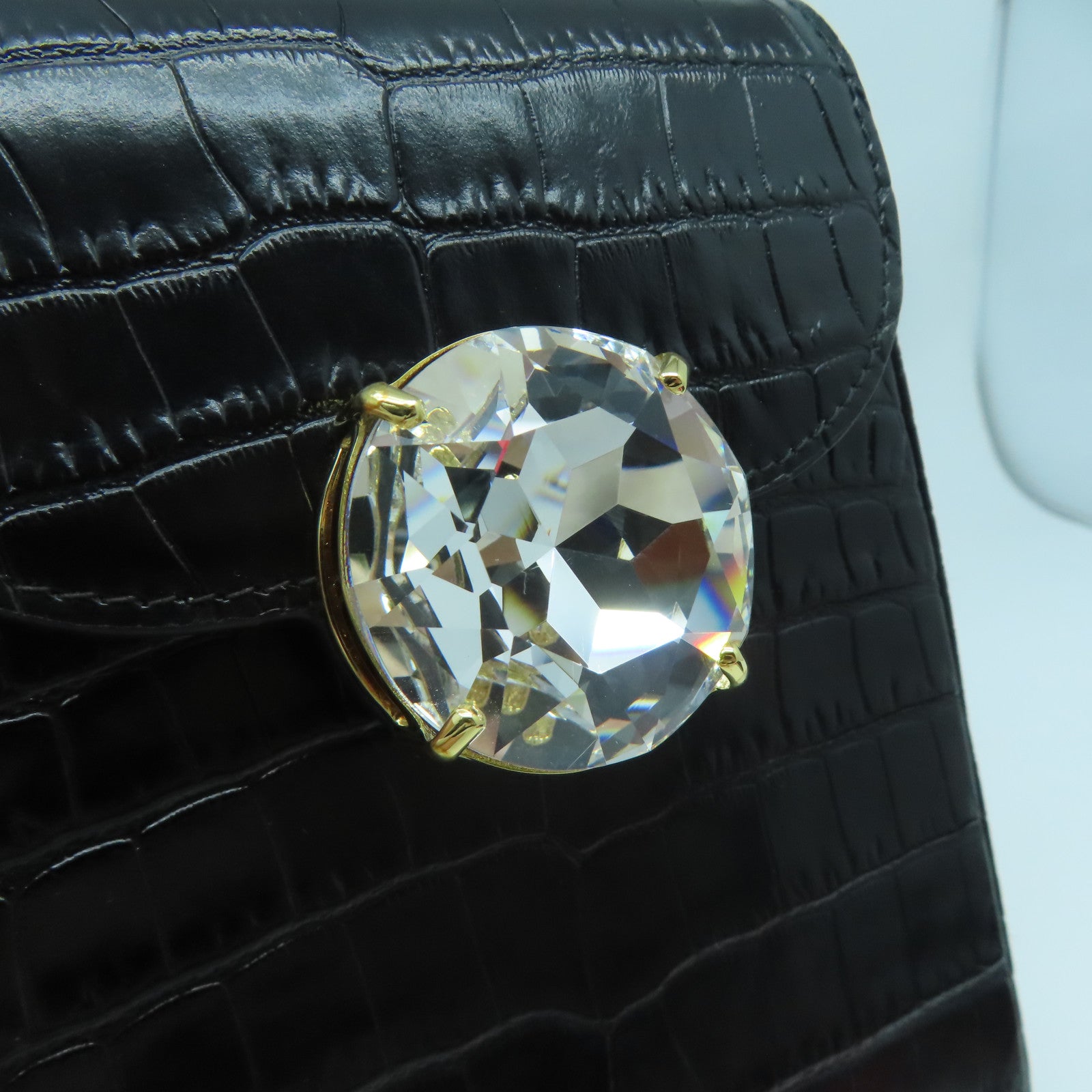 Miu Miu 牛皮皮革Chain Shoulder金扣鏈帶肩背袋黑色