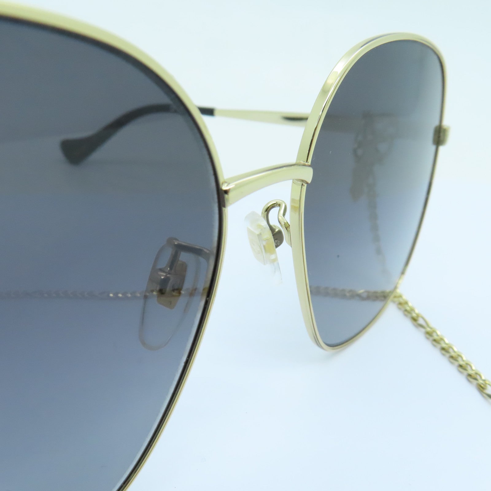 GUCCI PVC/Metal Sunglasses Gold Buckle Sunglasses Black