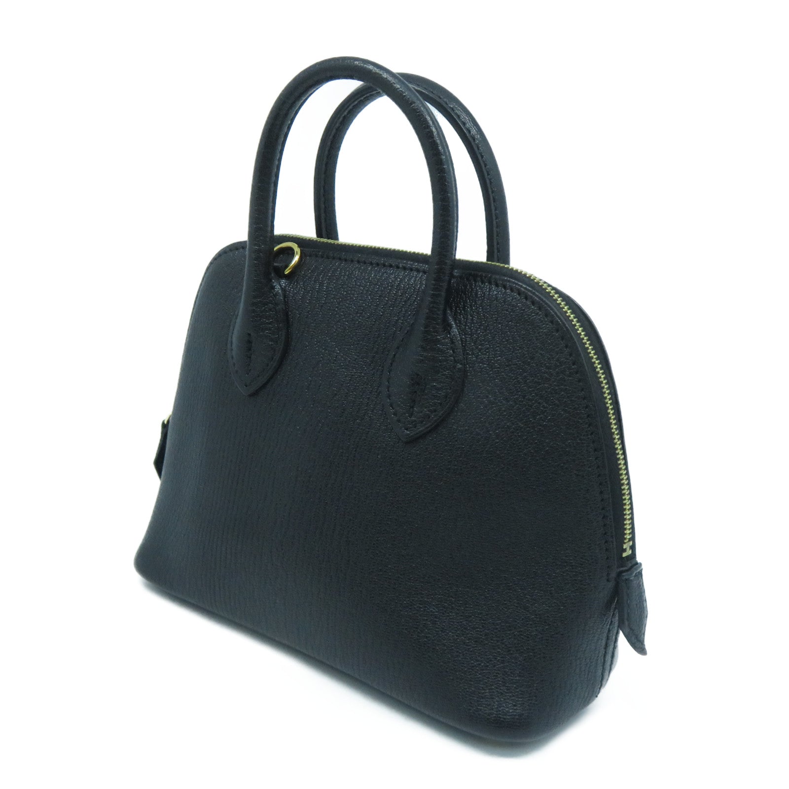 HERMES Chevre皮革Mini Bolide金扣手挽肩背兩用袋Noir黑色