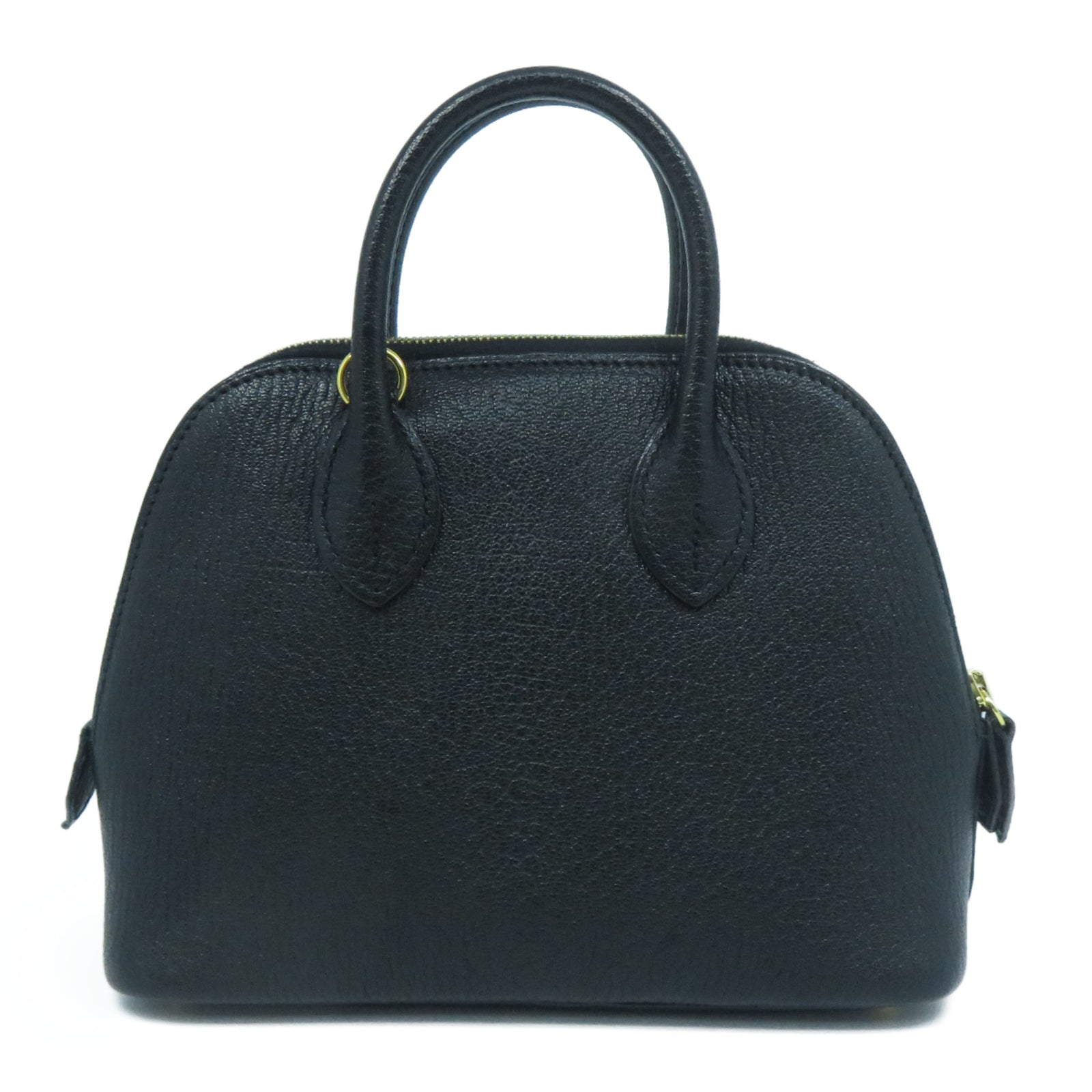 HERMES Chevre皮革Mini Bolide金扣手挽肩背兩用袋Noir黑色