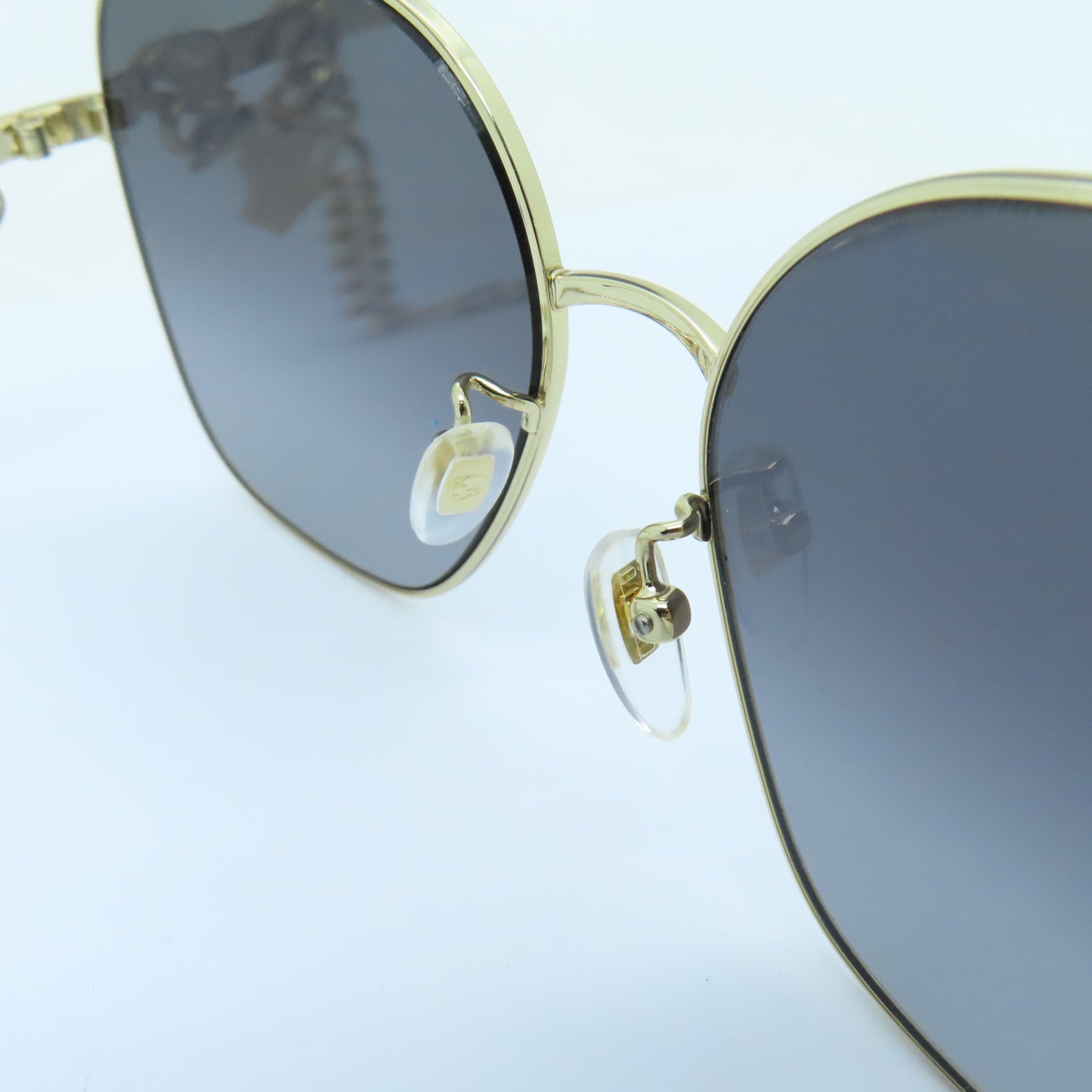 GUCCI PVC/Metal Sunglasses Gold Buckle Sunglasses Black