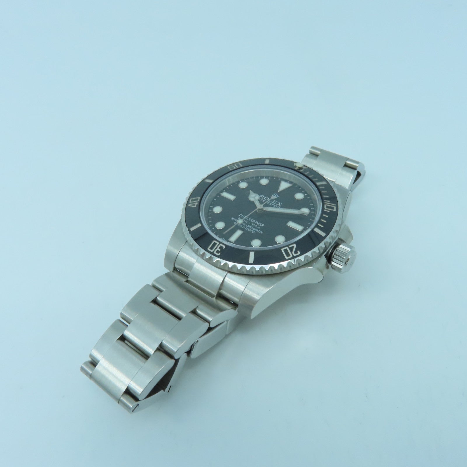ROLEX Stainless Steel Submariner Watch Black Silver/Black #18.5cm