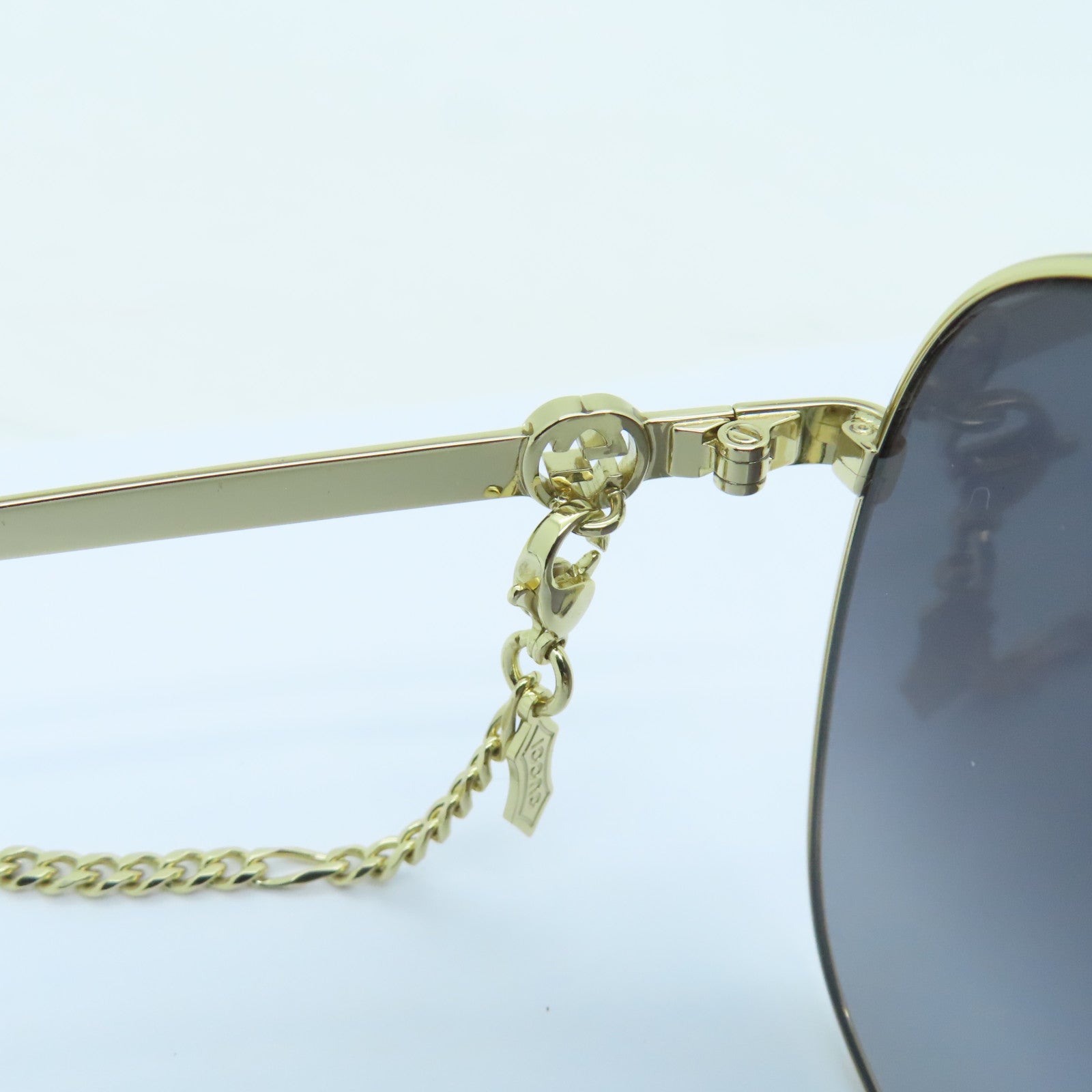 GUCCI PVC/Metal Sunglasses Gold Buckle Sunglasses Black