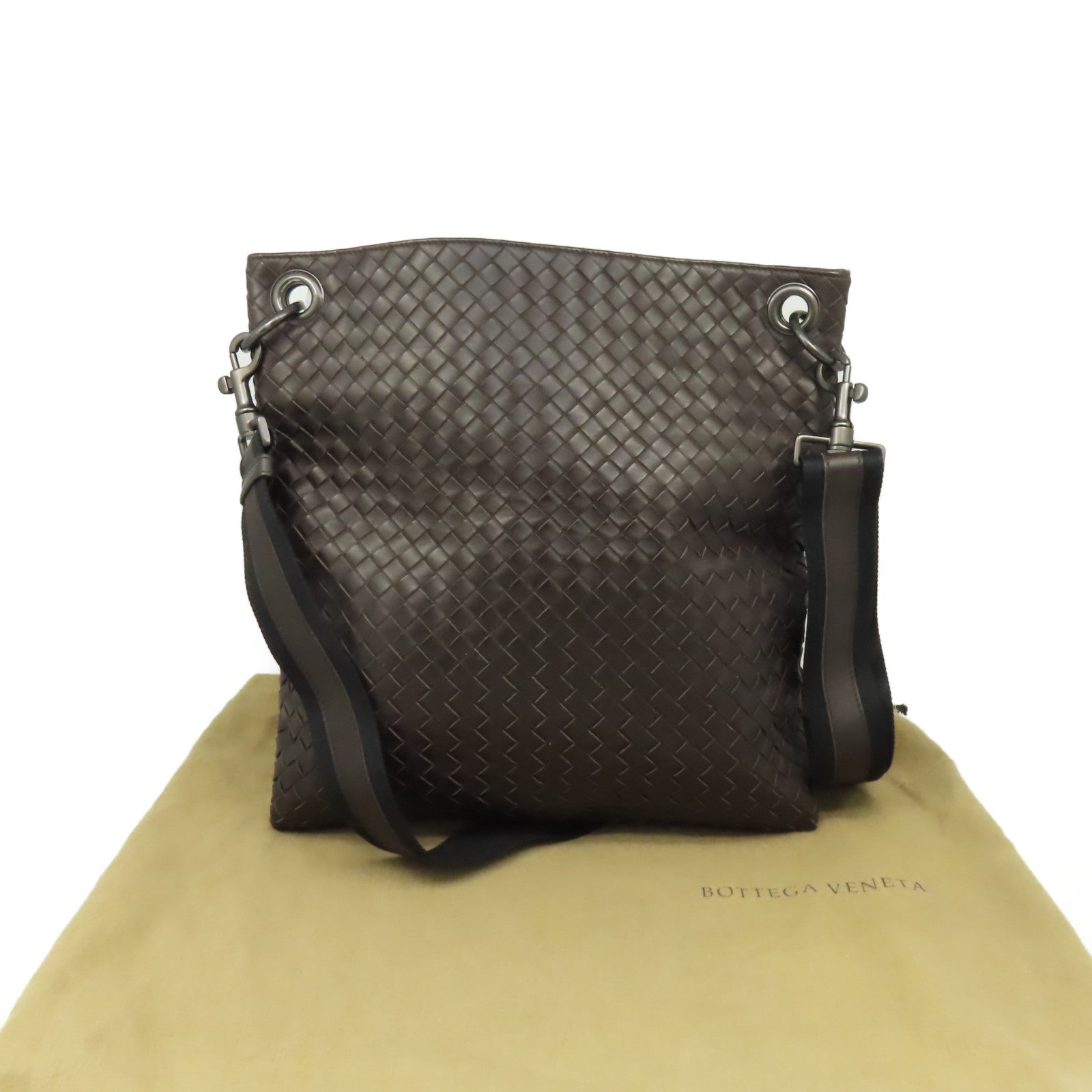 BOTTEGA VENETA 織紋皮革Shoulder Bag肩背袋啡色