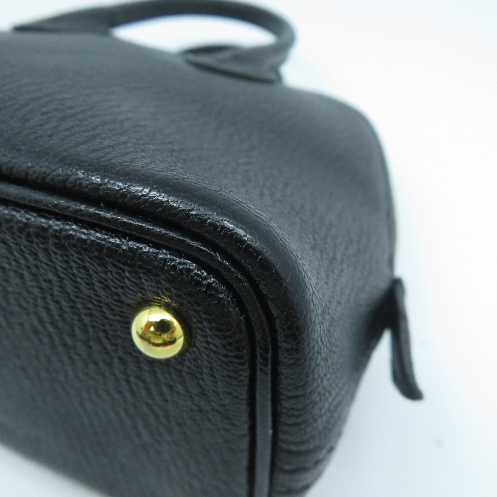 HERMES Chevre皮革Mini Bolide金扣手挽肩背兩用袋Noir黑色