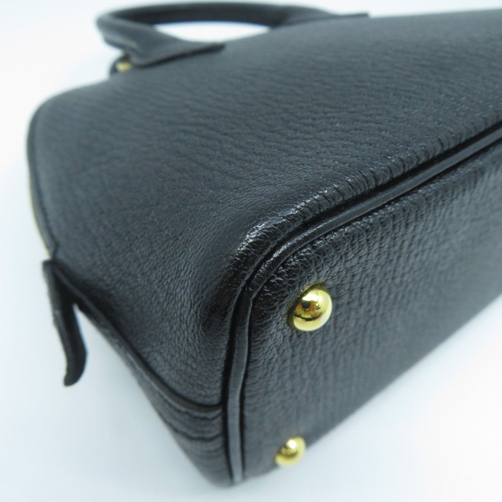 HERMES Chevre皮革Mini Bolide金扣手挽肩背兩用袋Noir黑色